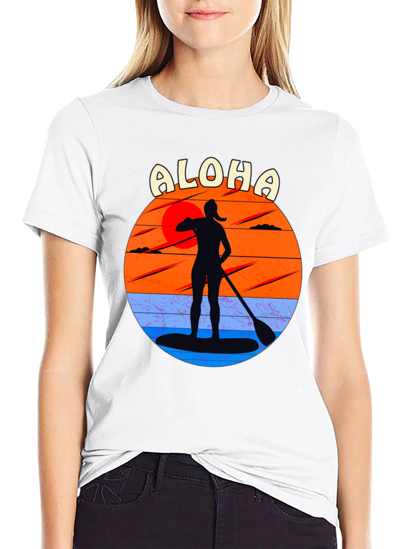 Aloha Paddle Boarding Sunset T-Shirt