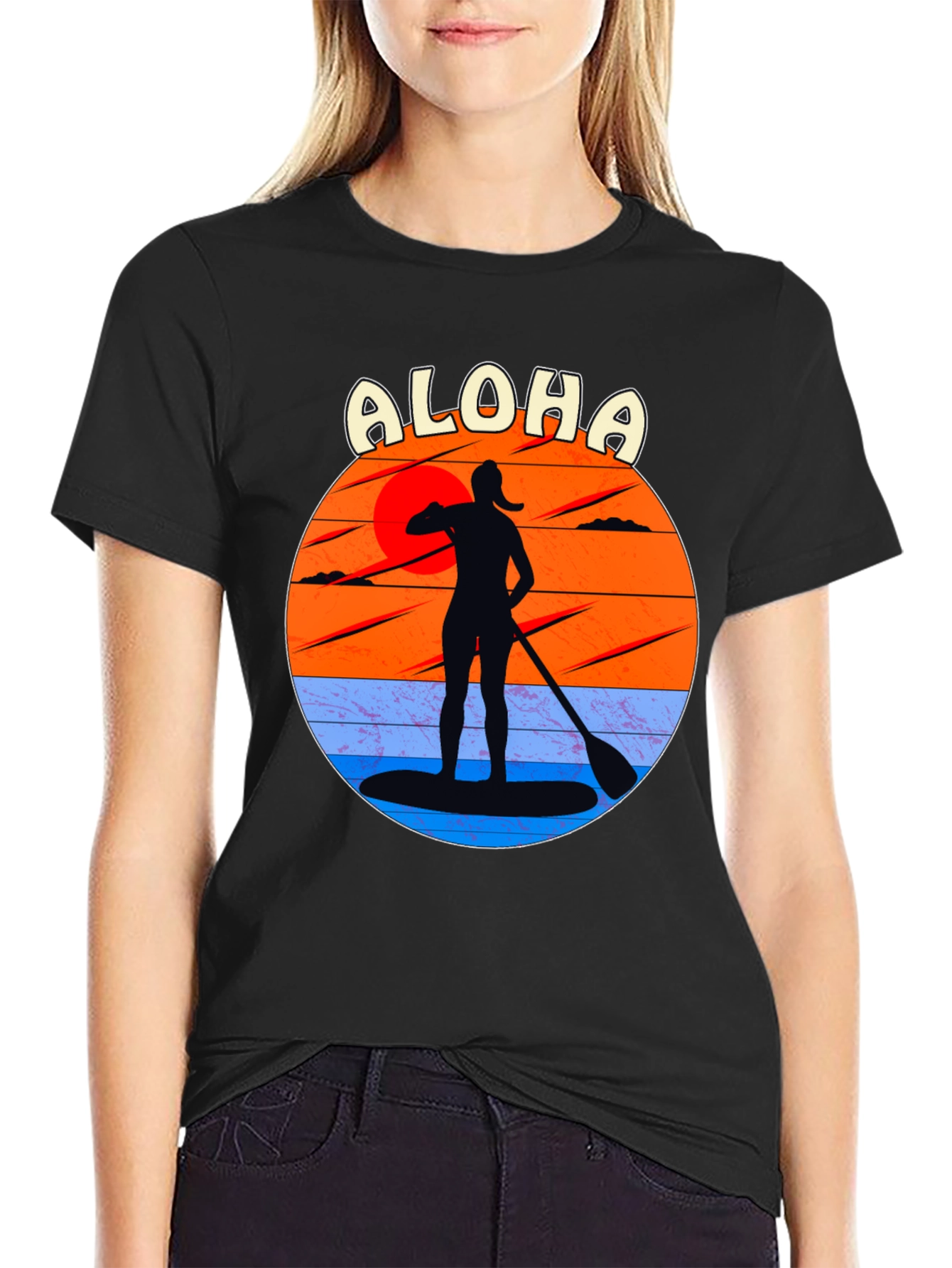Aloha Paddle Boarding Sunset T-Shirt
