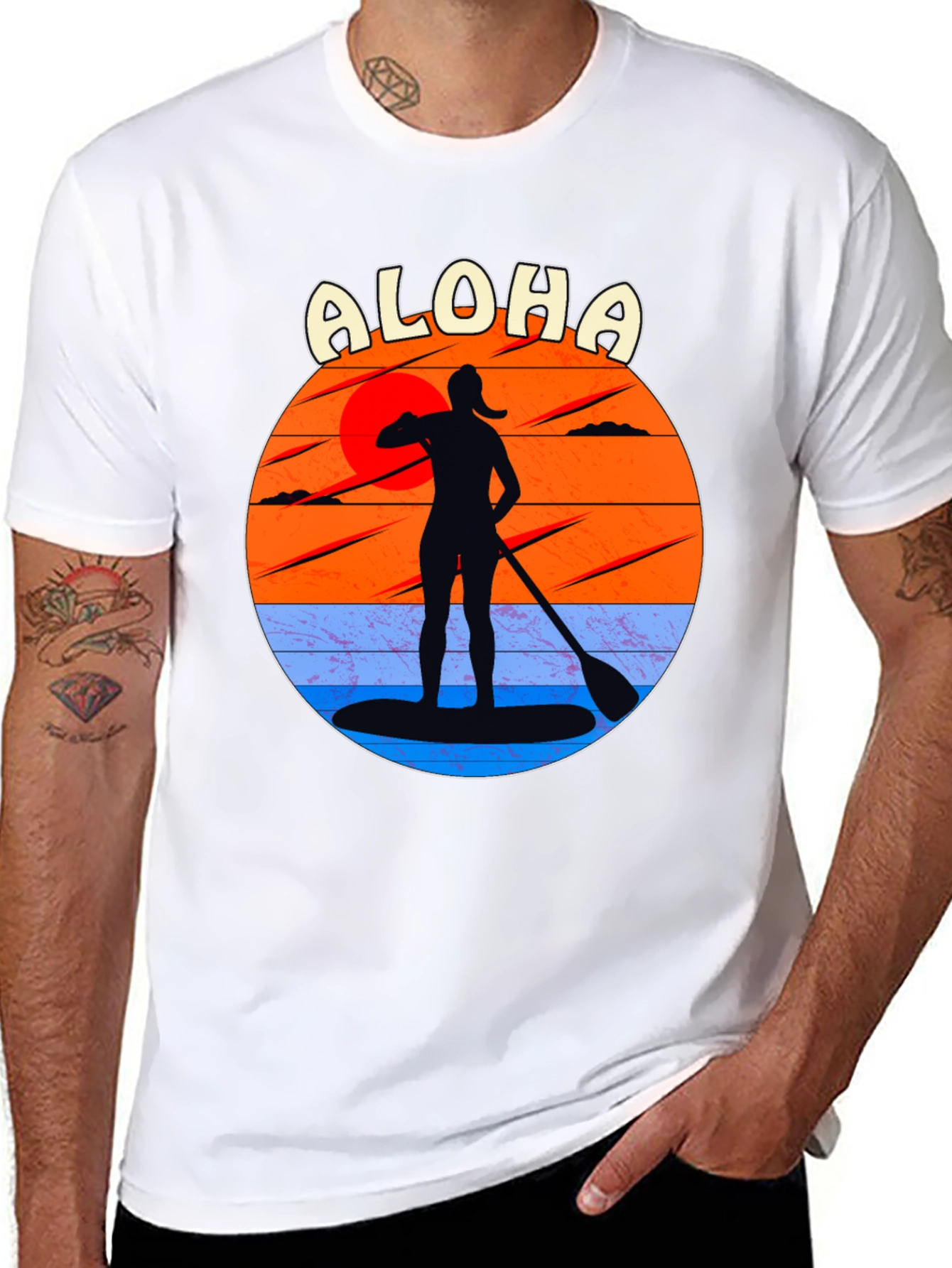 Aloha Paddle Boarding Sunset T-Shirt