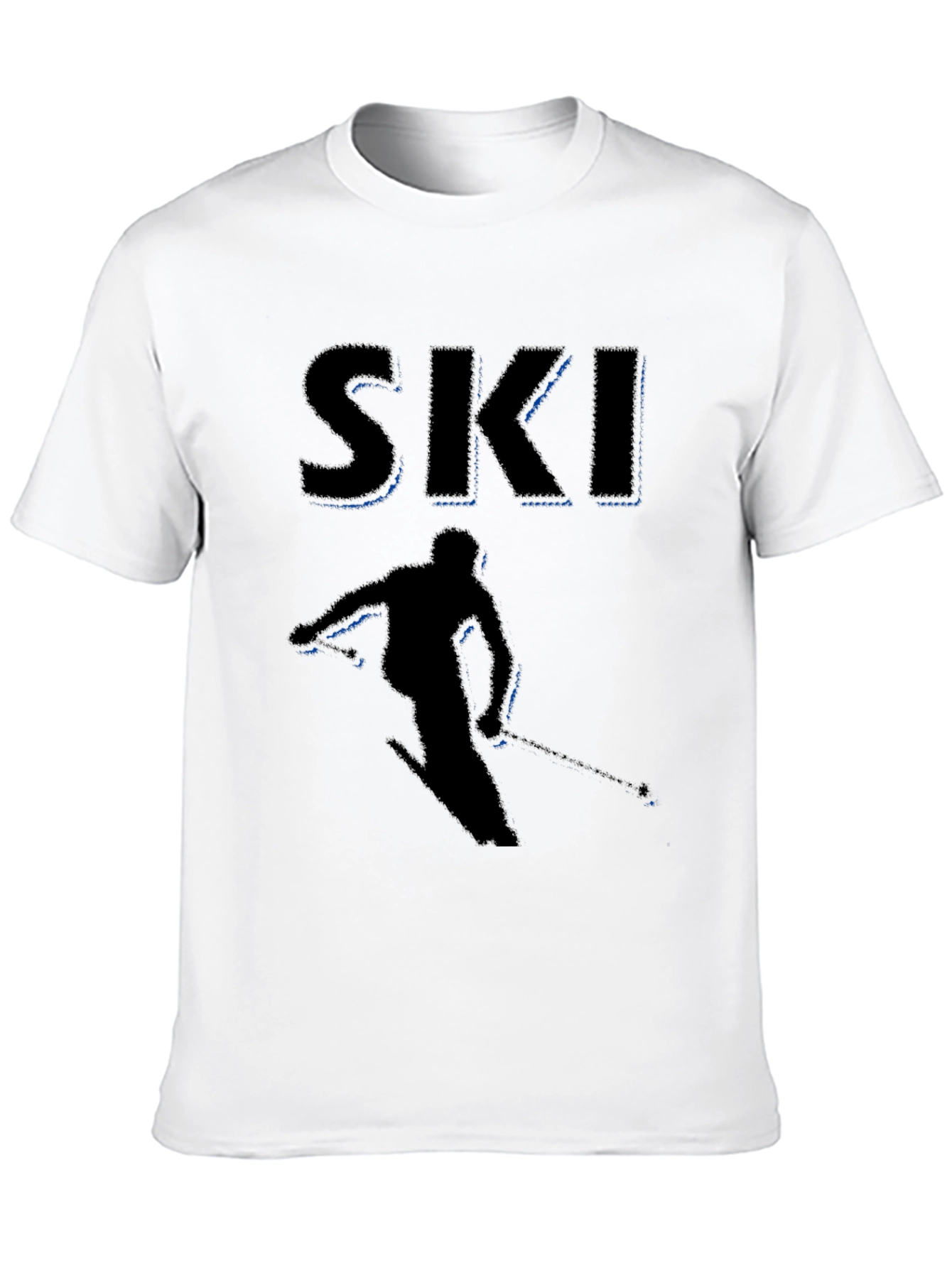 Mens Black Ski Graphic T-Shirt