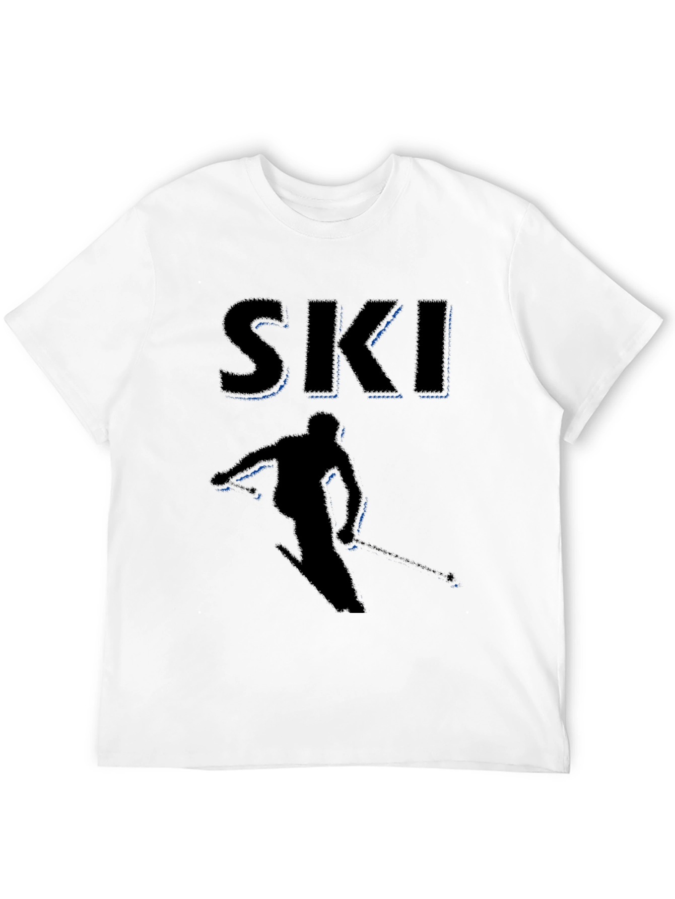 Mens Black Ski Graphic T-Shirt