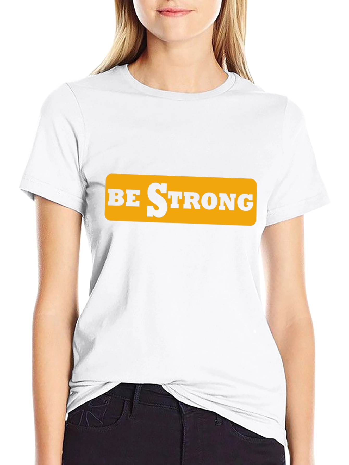 Be Strong Graphic Tee - Black Cotton T-Shirt