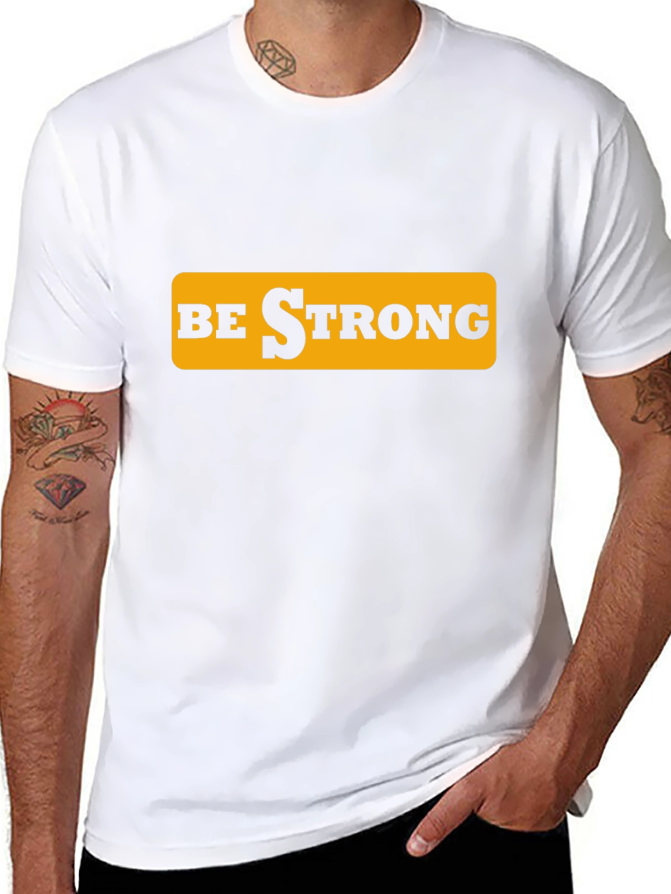 Be Strong Graphic Tee - Black Cotton T-Shirt
