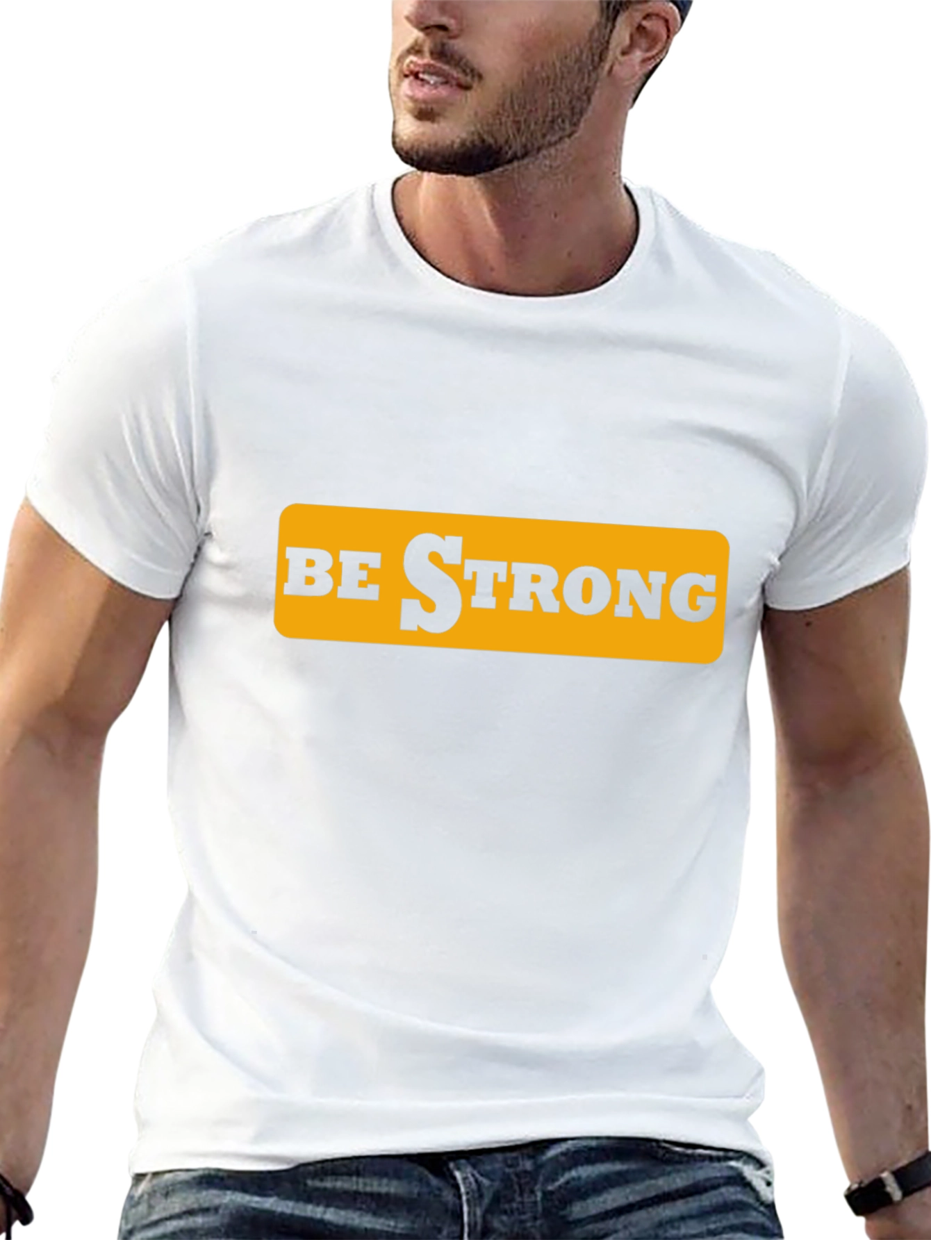 Be Strong Graphic Tee - Black Cotton T-Shirt