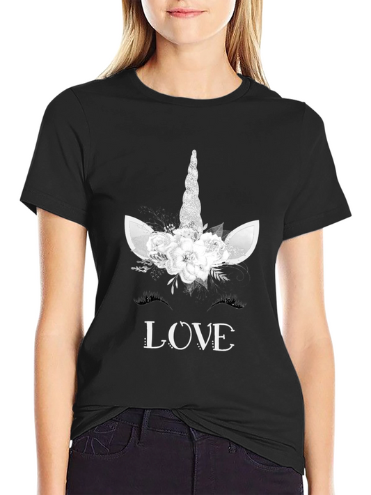 Unicorn Love T-Shirt - Black Graphic Tee