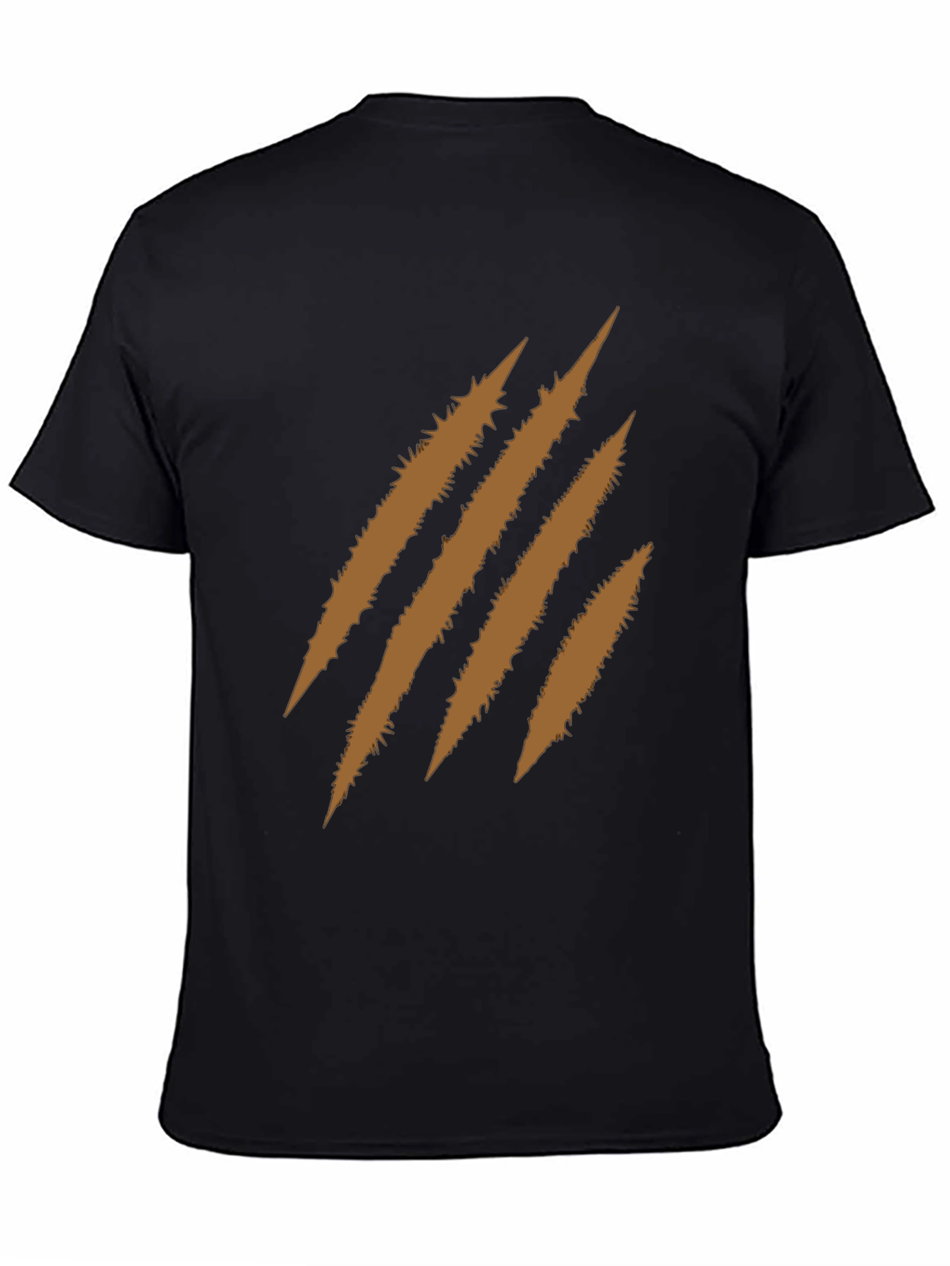 Mens Black T-Shirt with Brown Claw Mark Graphic