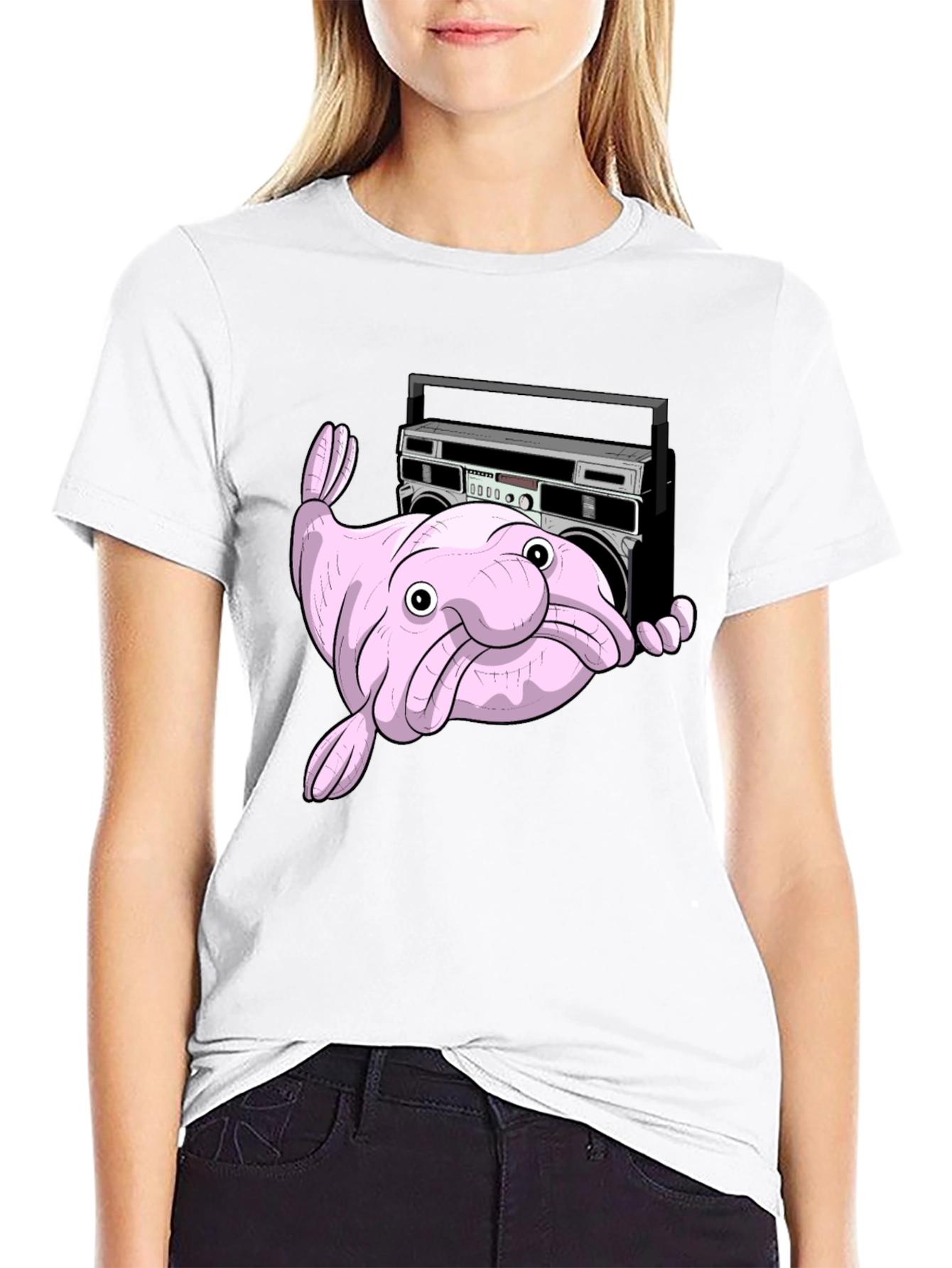 Blobfish Boombox T-Shirt - Funny Graphic Tee