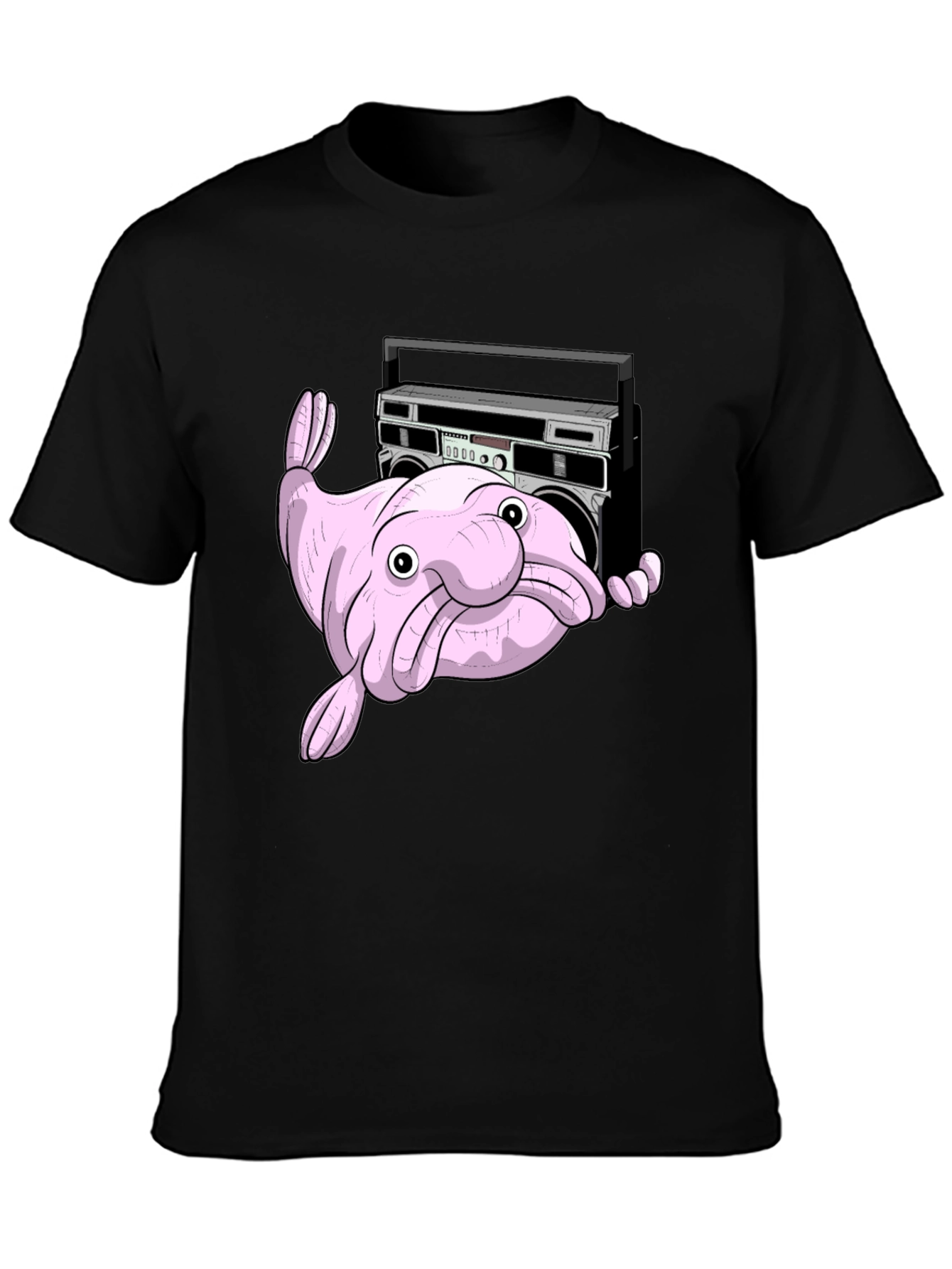 Blobfish Boombox T-Shirt - Funny Graphic Tee