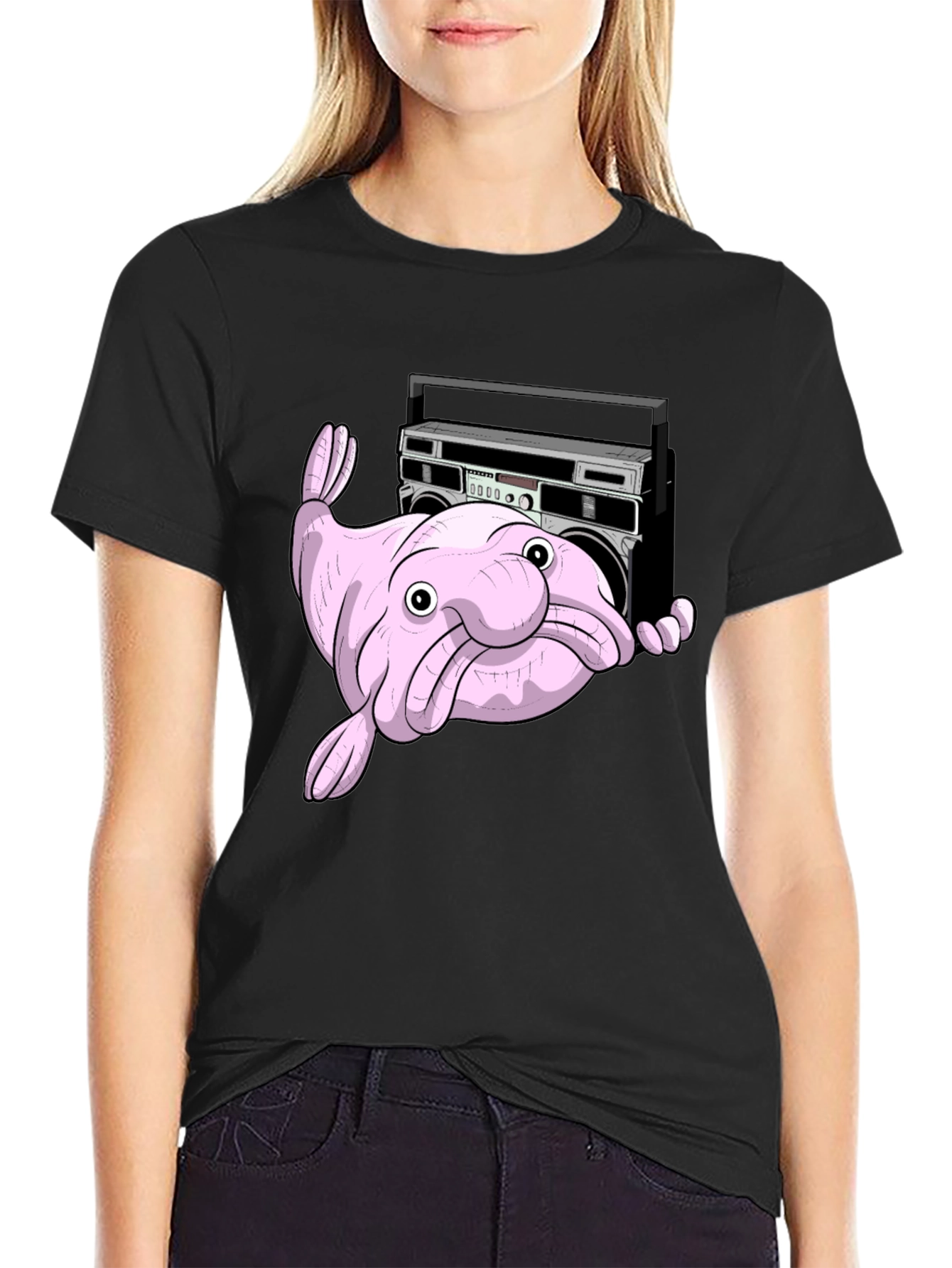 Blobfish Boombox T-Shirt - Funny Graphic Tee