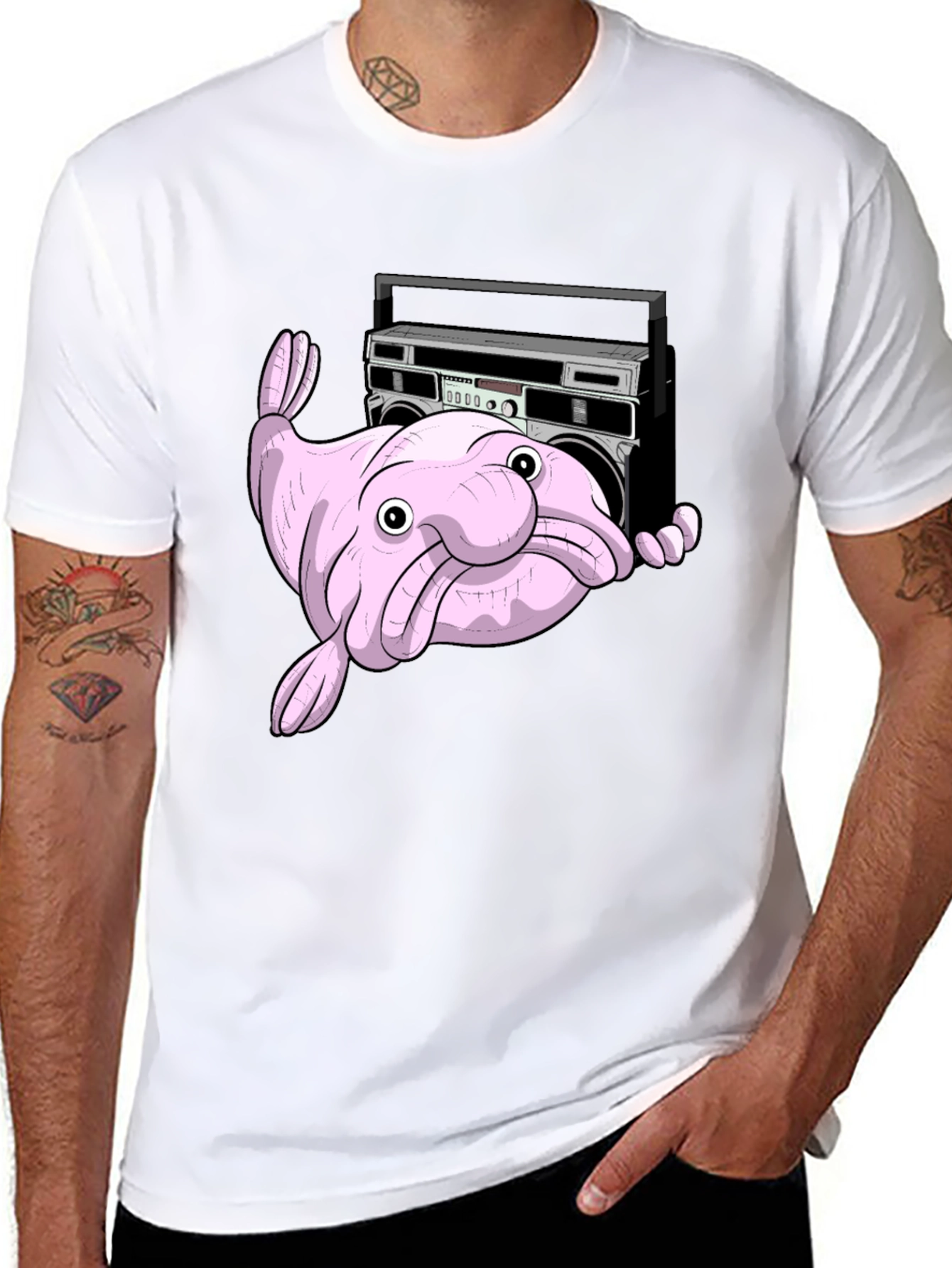 Blobfish Boombox T-Shirt - Funny Graphic Tee