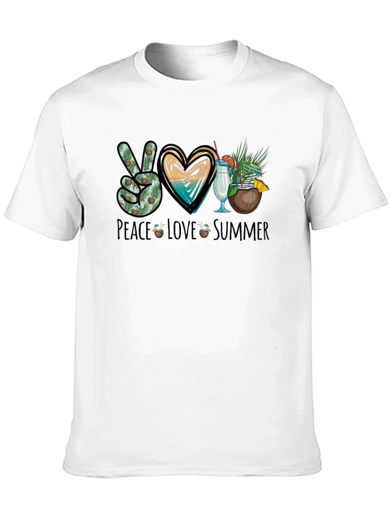 Peace Love Summer Black T-Shirt