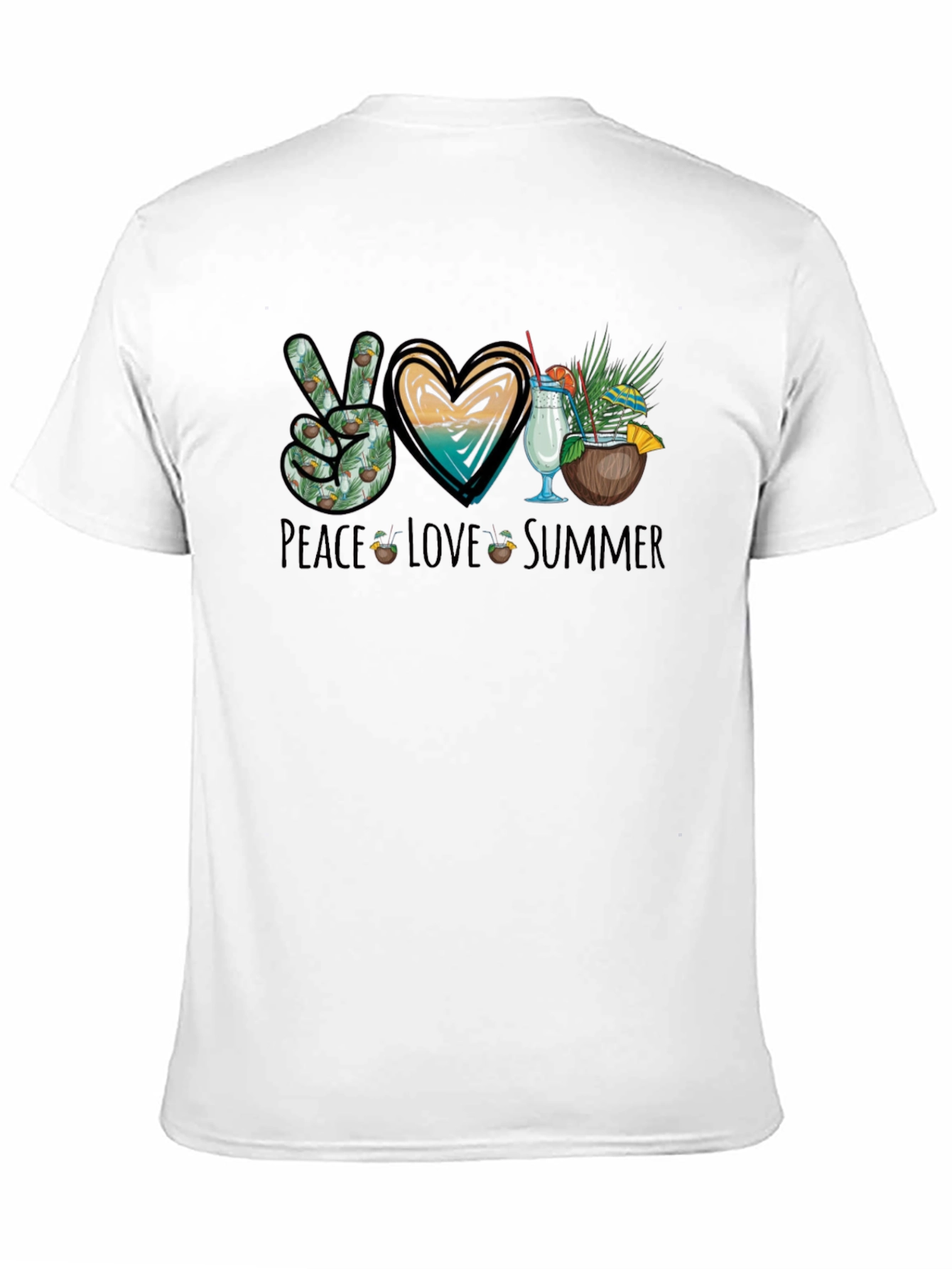 Peace Love Summer Black T-Shirt
