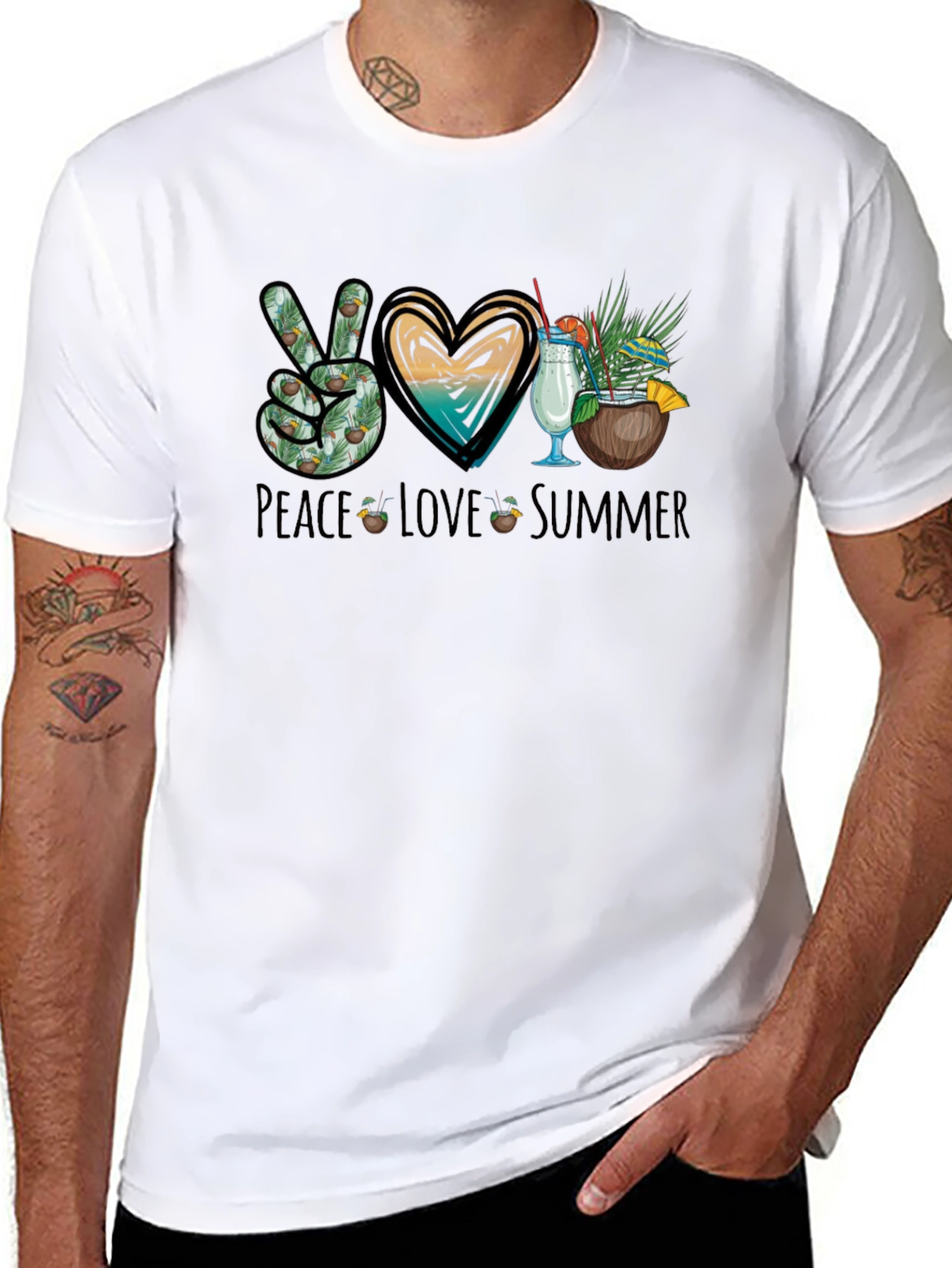 Peace Love Summer Black T-Shirt