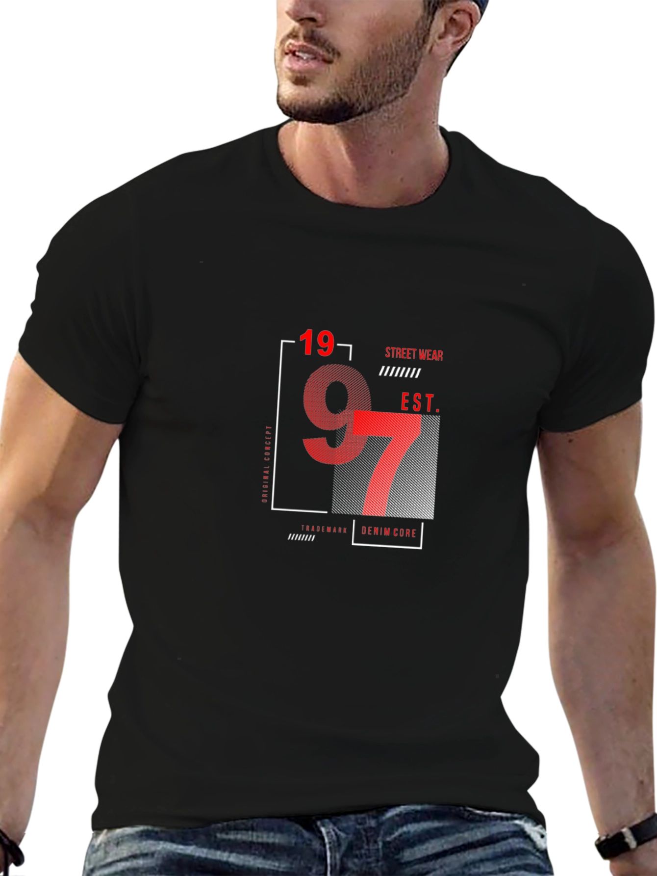 Black Graphic Tee - Street Wear 1997