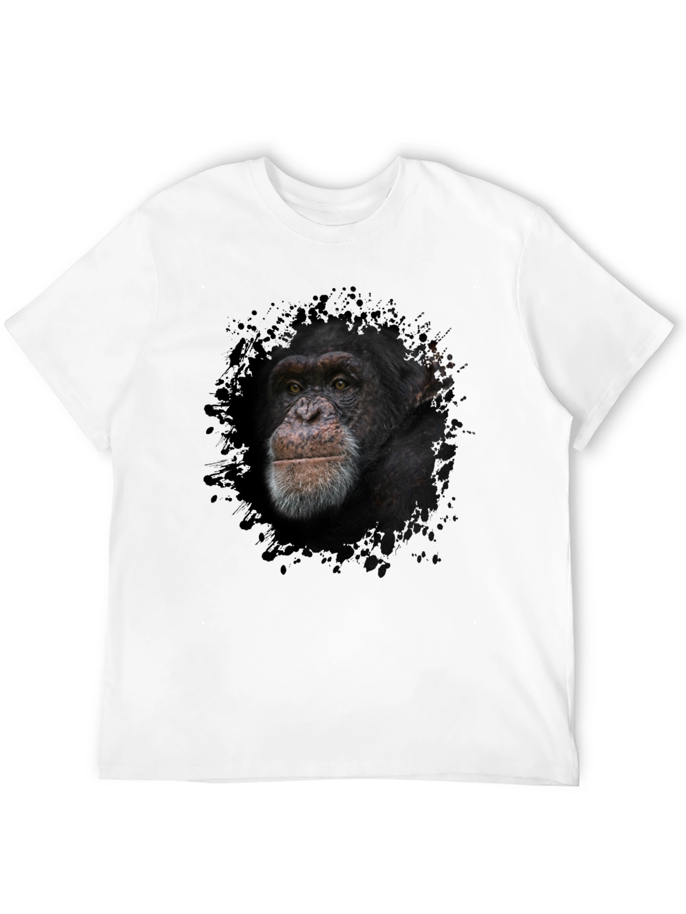 Chimpanzee Graphic Tee - Black Cotton T-Shirt