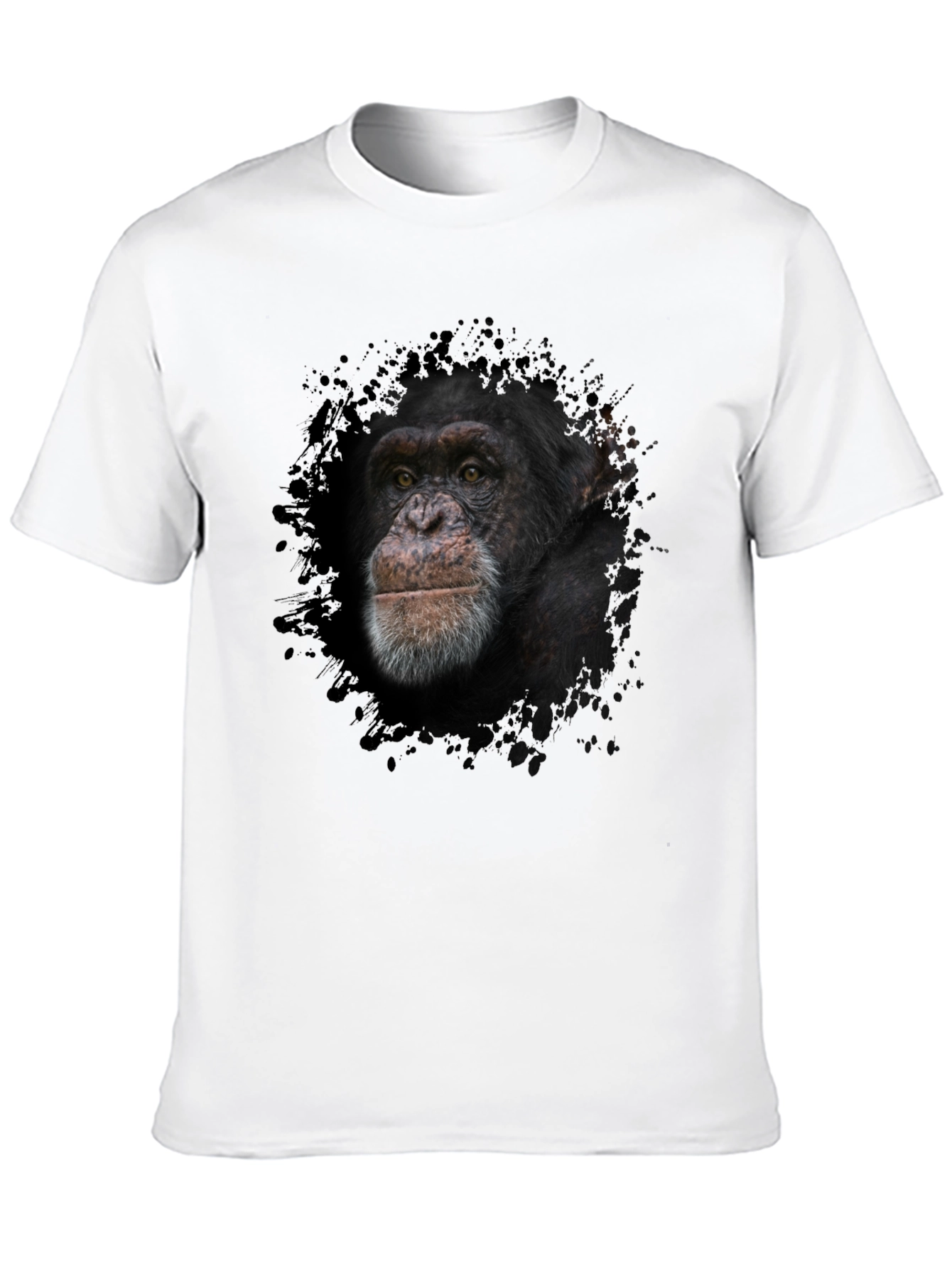 Chimpanzee Graphic Tee - Black Cotton T-Shirt