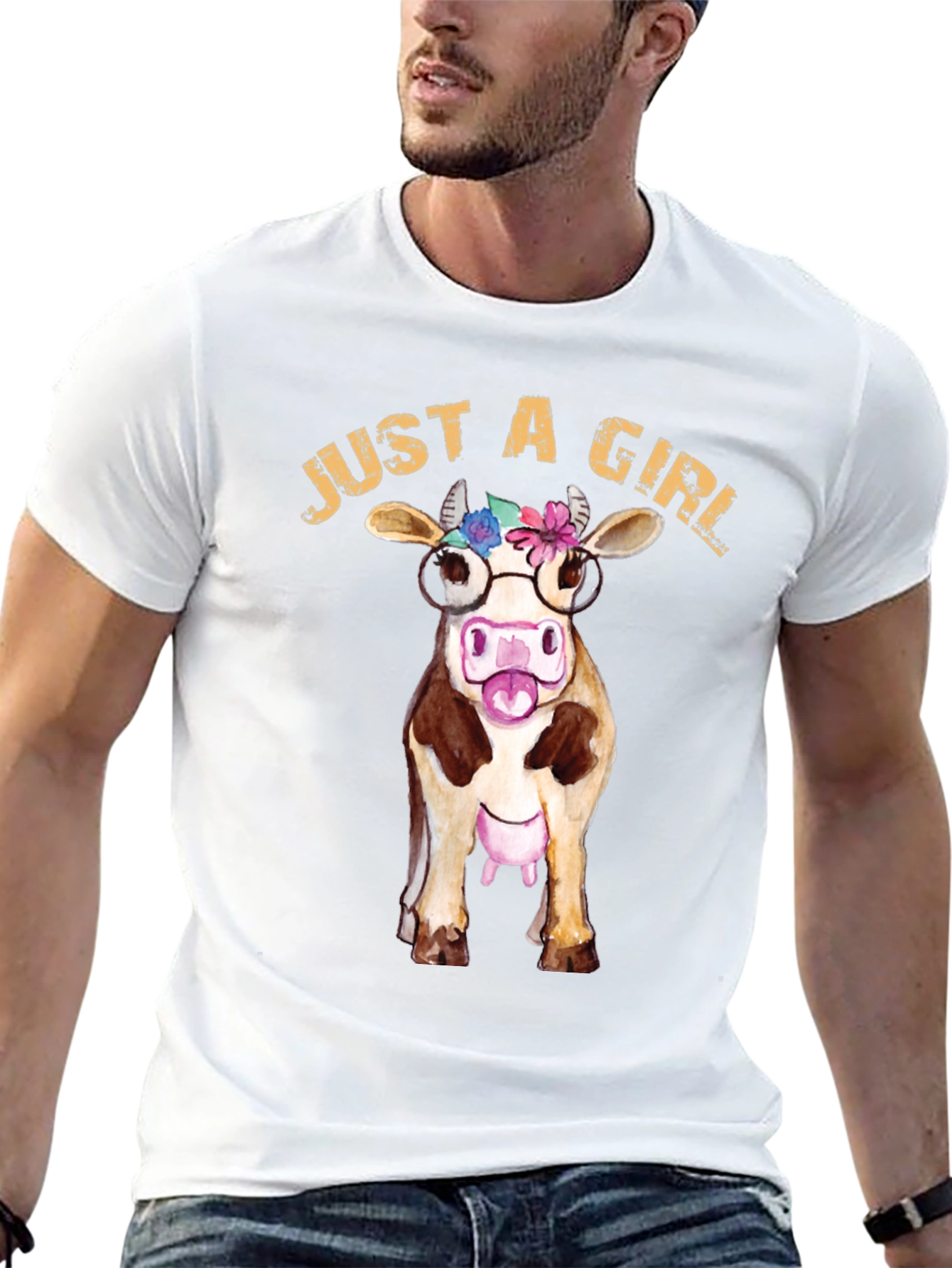 Just A Girl Who Loves Cows Graphic Tee