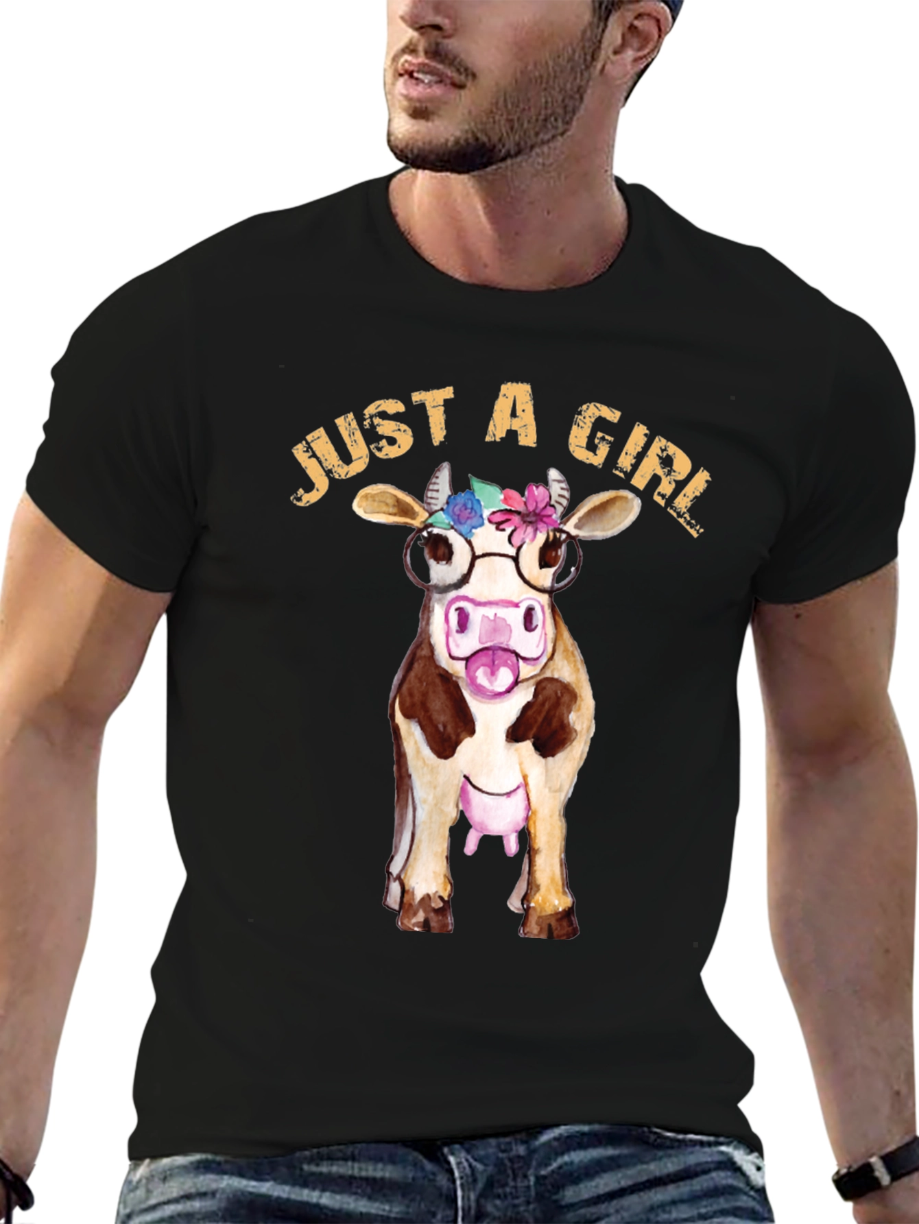 Just A Girl Who Loves Cows Graphic Tee