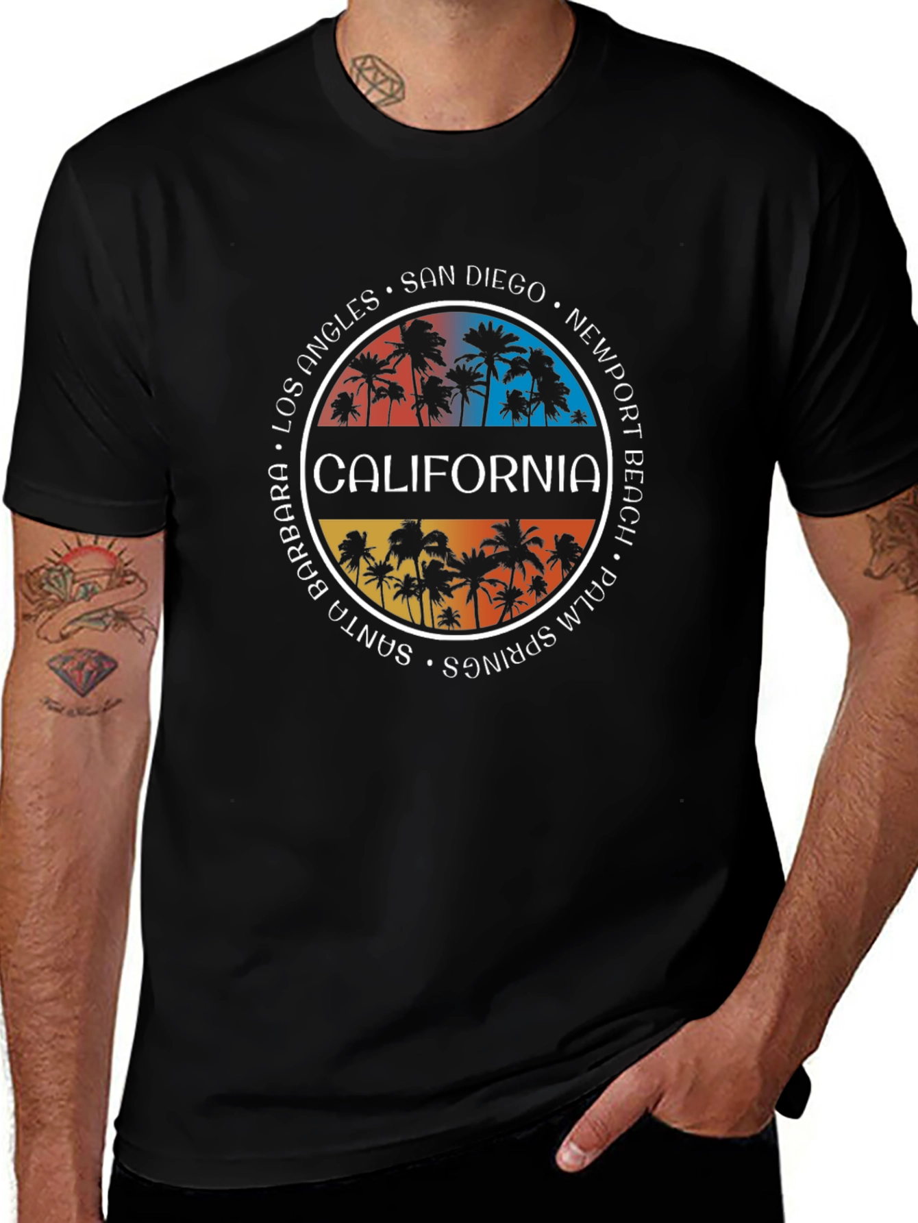 California Palm Tree T-Shirt - City Names