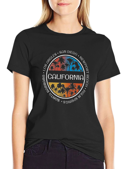 California Palm Tree T-Shirt - City Names