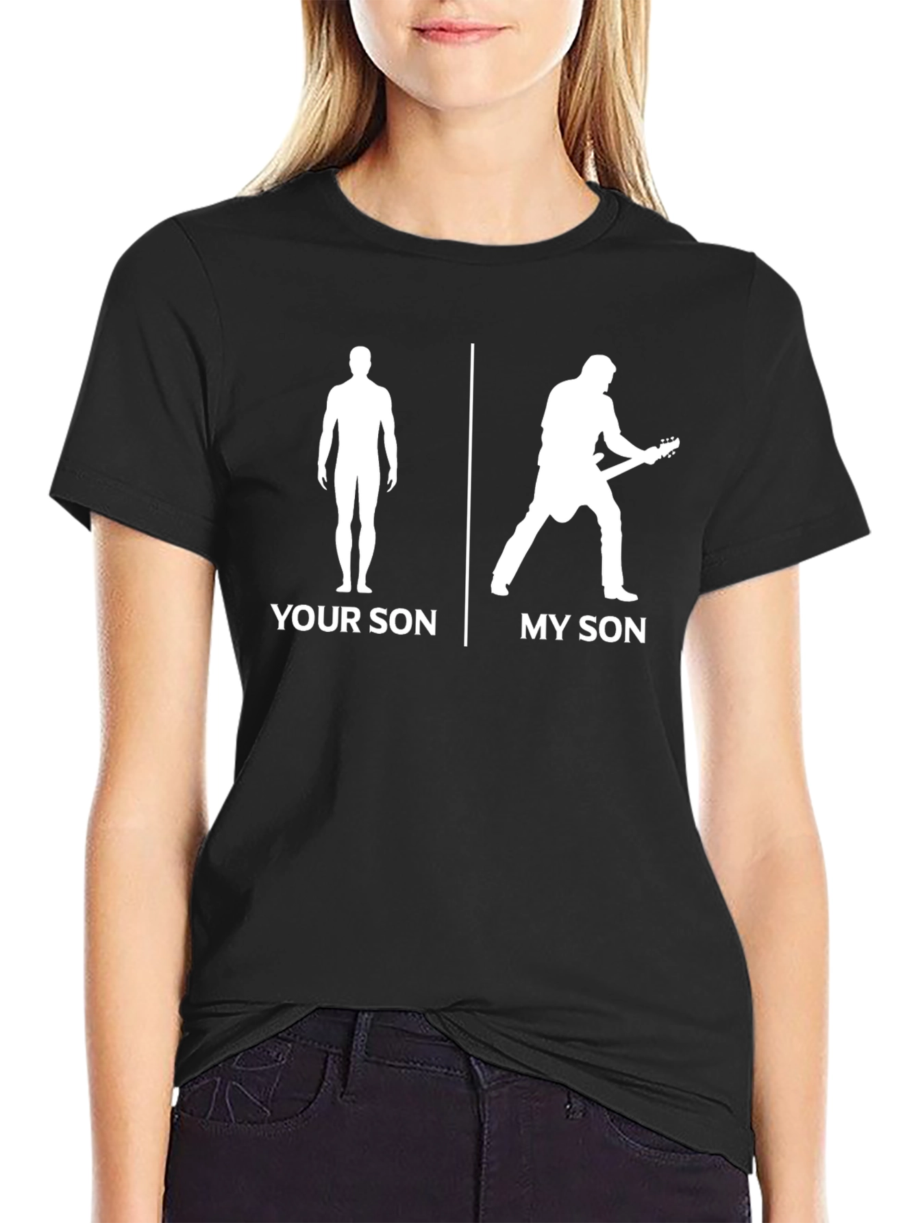 Your Son vs My Son Guitarist T-Shirt - Black