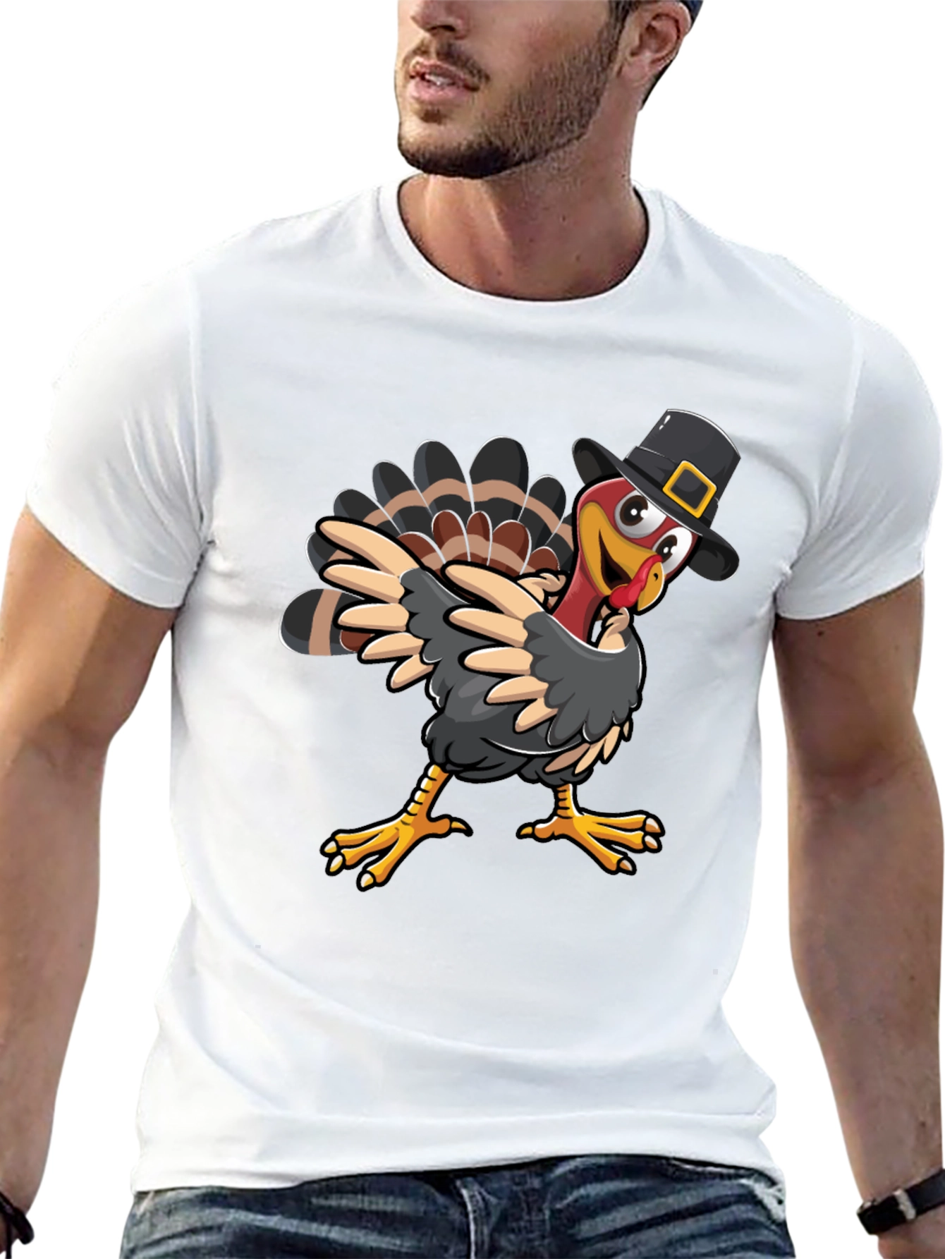 Thanksgiving Turkey Pilgrim Hat T-Shirt