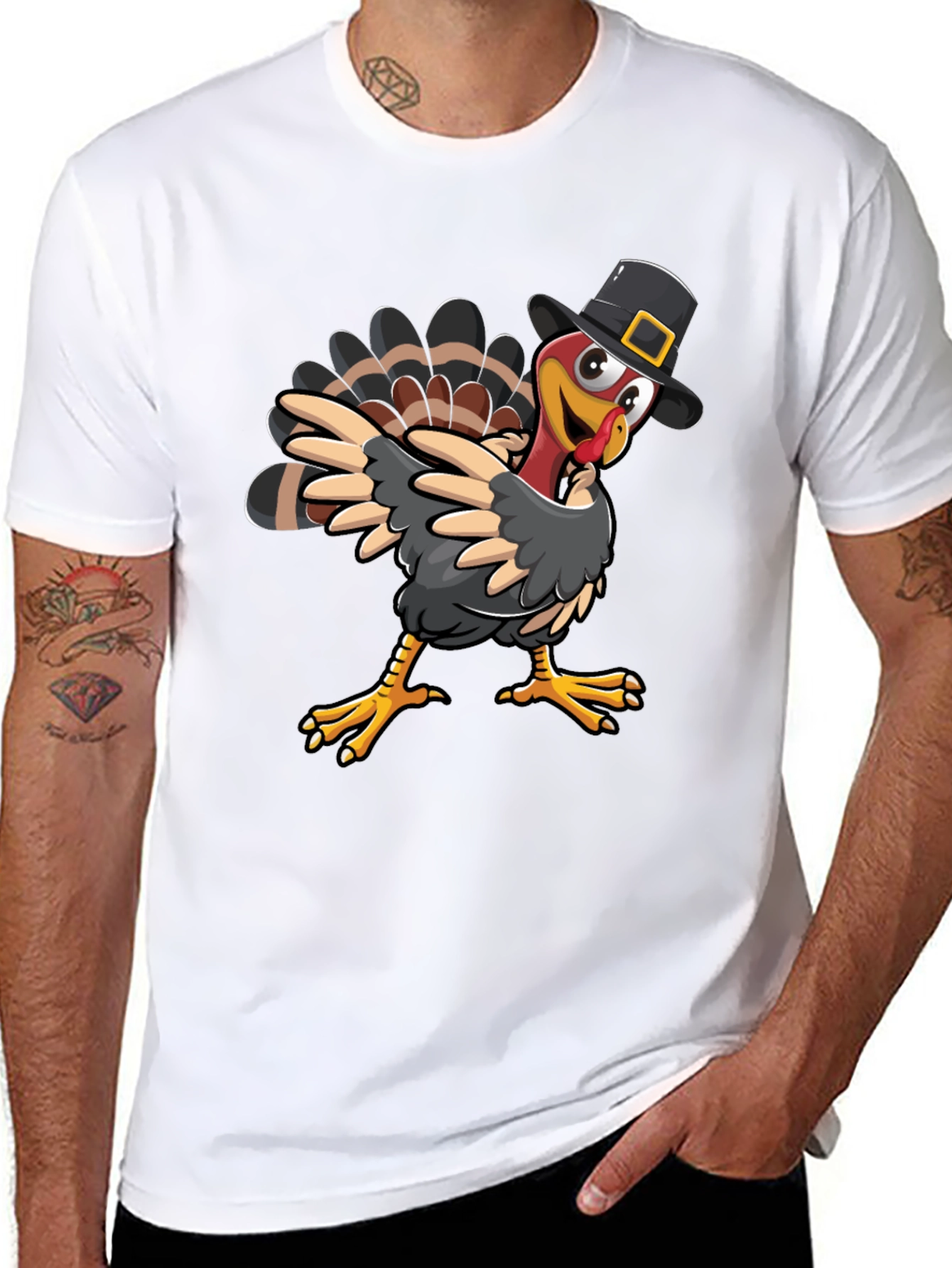 Thanksgiving Turkey Pilgrim Hat T-Shirt