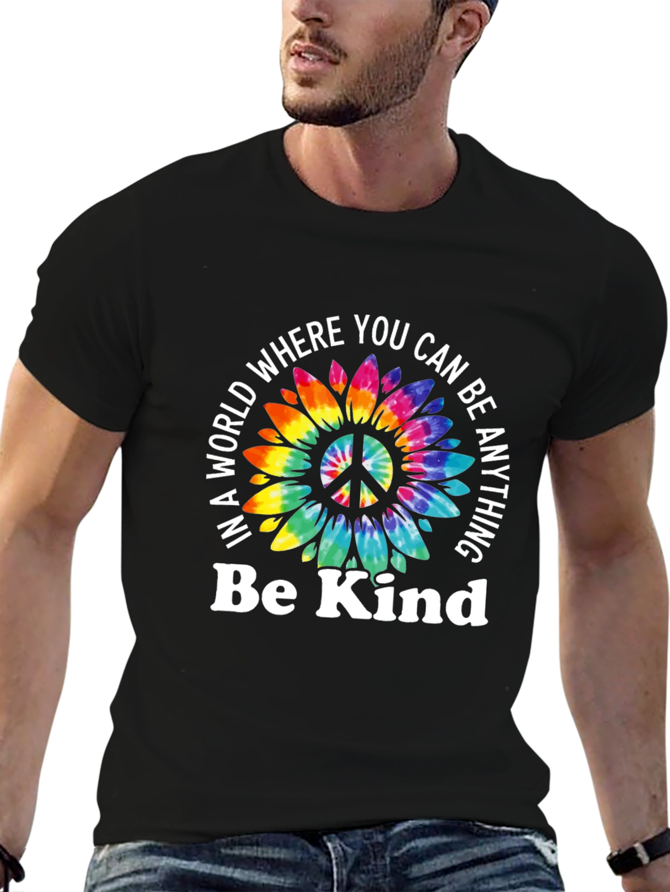 Be Kind Sunflower Peace Sign T-Shirt