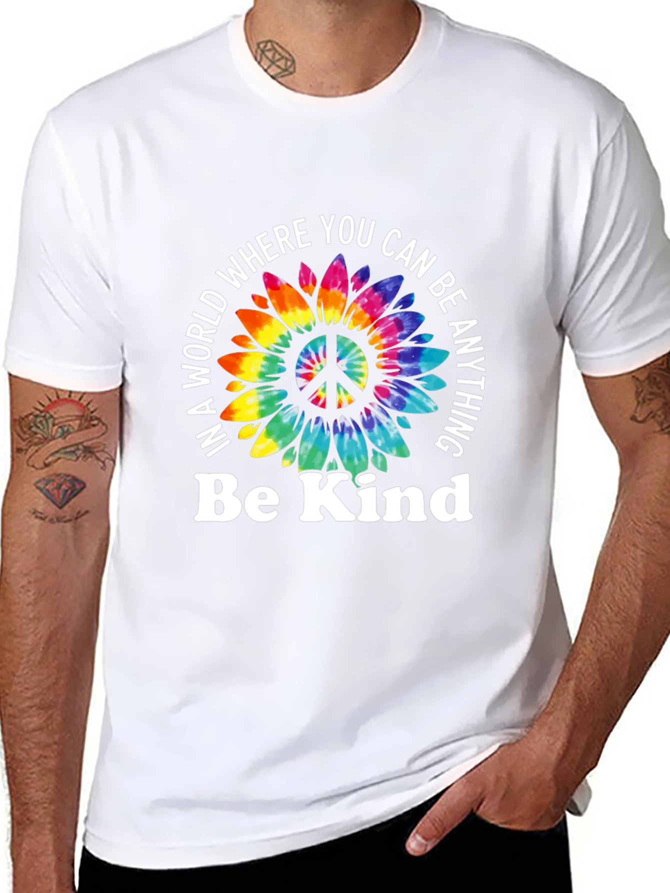 Be Kind Sunflower Peace Sign T-Shirt