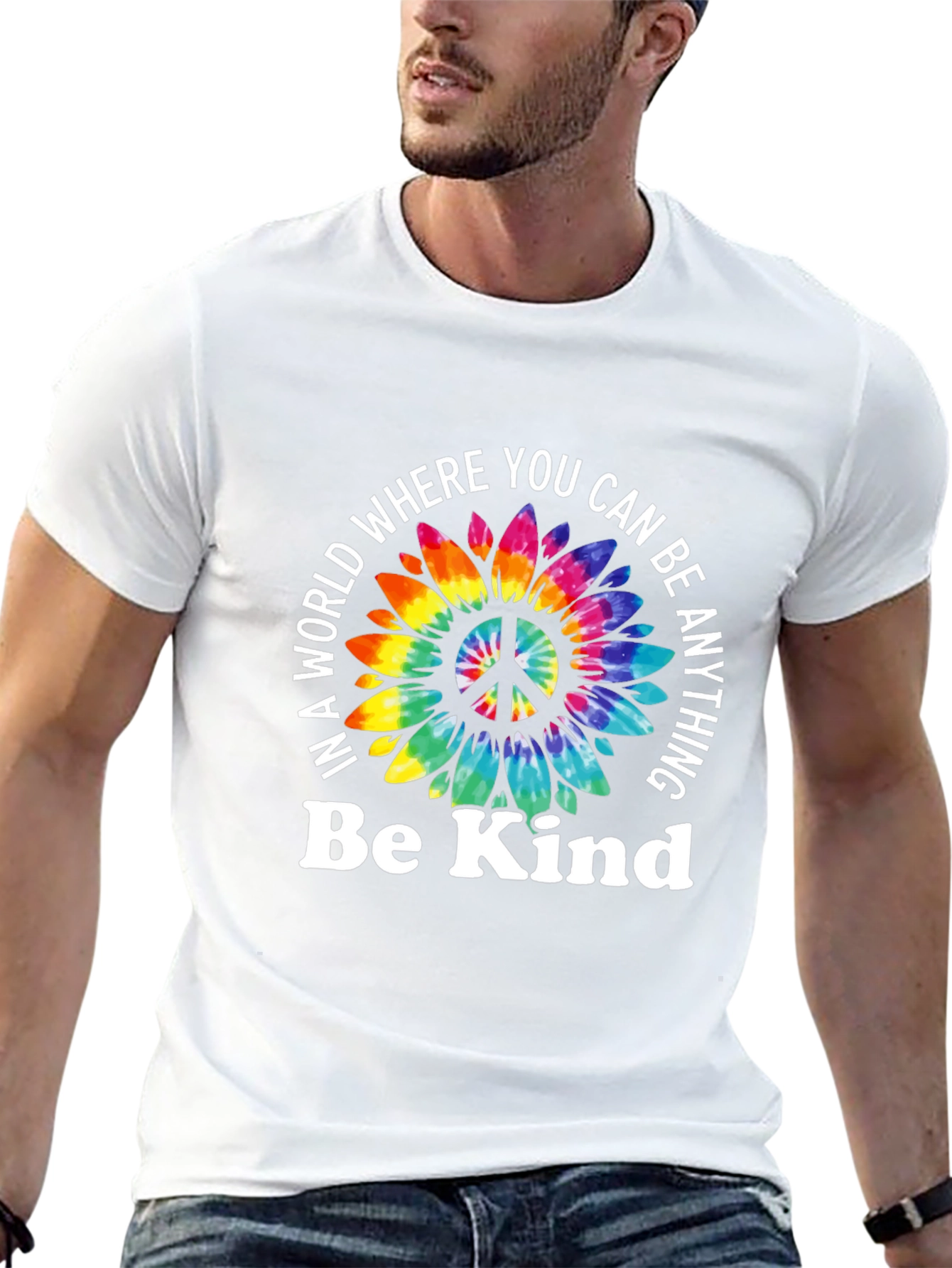 Be Kind Sunflower Peace Sign T-Shirt