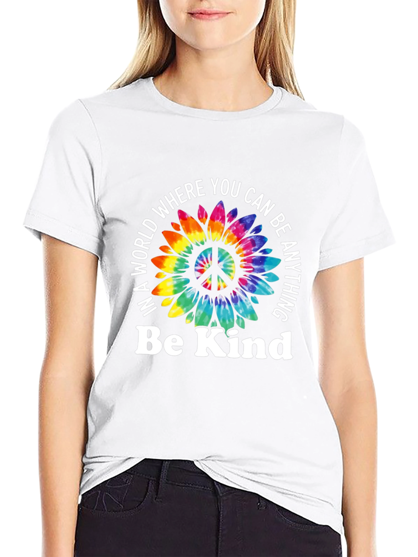 Be Kind Sunflower Peace Sign T-Shirt