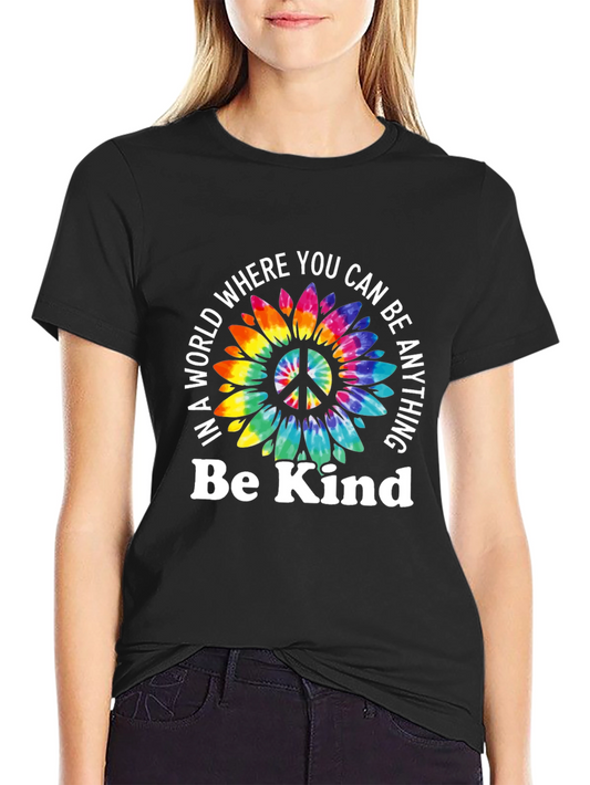 Be Kind Sunflower Peace Sign T-Shirt