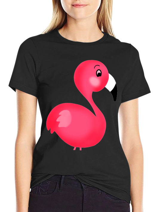 Flamingo Graphic Tee - Black Cotton Blend