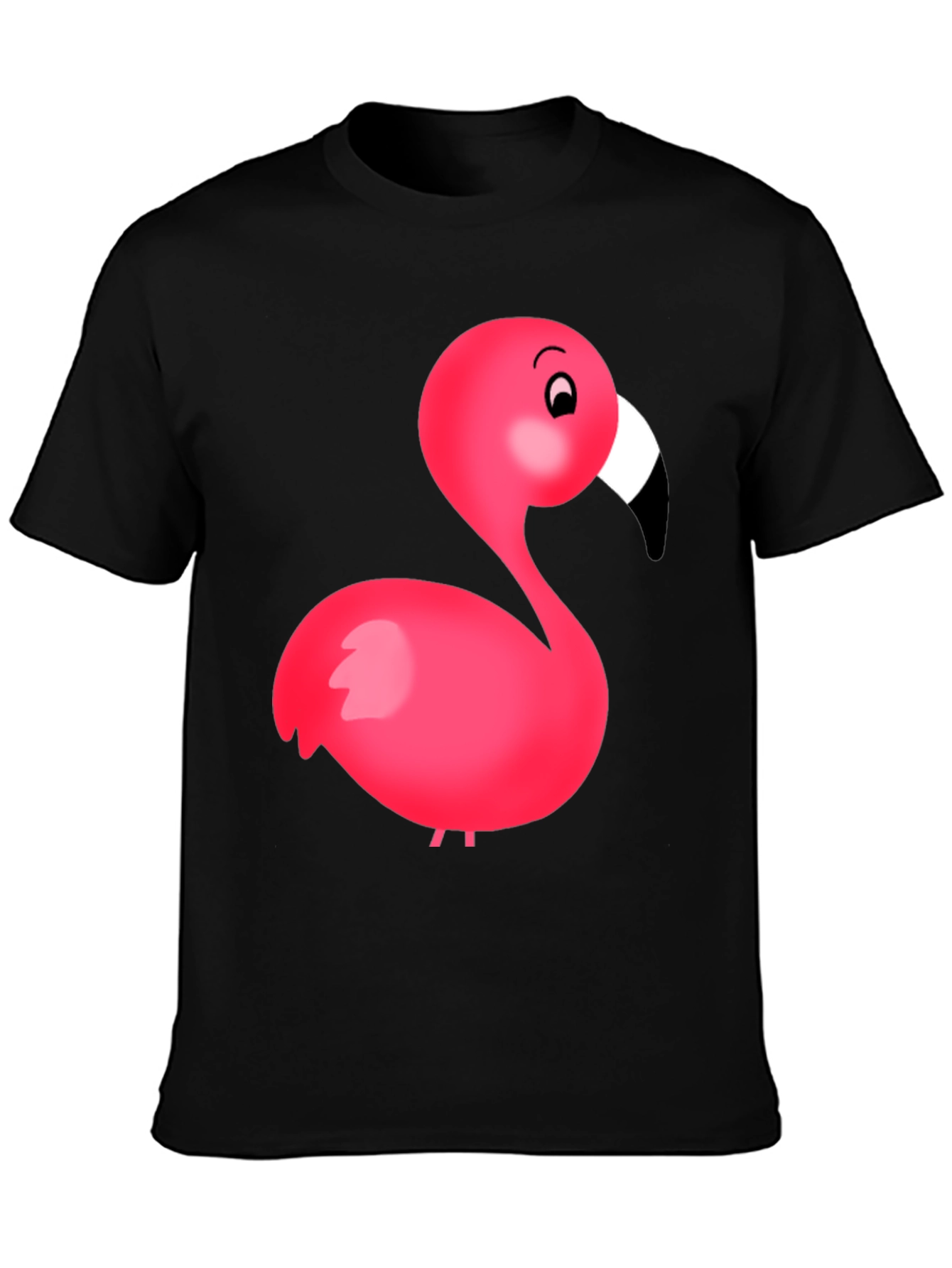 Flamingo Graphic Tee - Black Cotton Blend