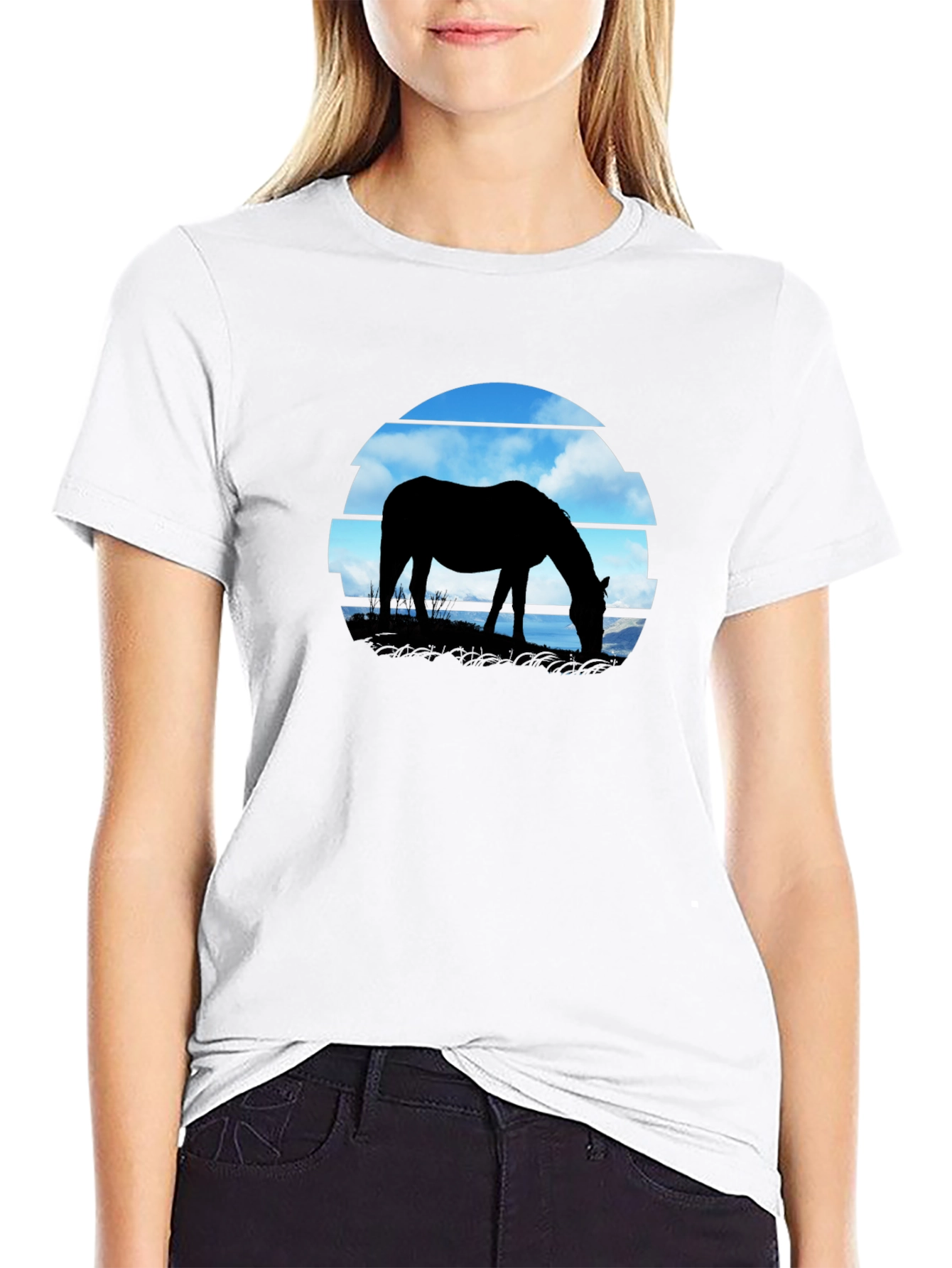 Horse Silhouette Graphic Tee - Nature Inspired Shirt