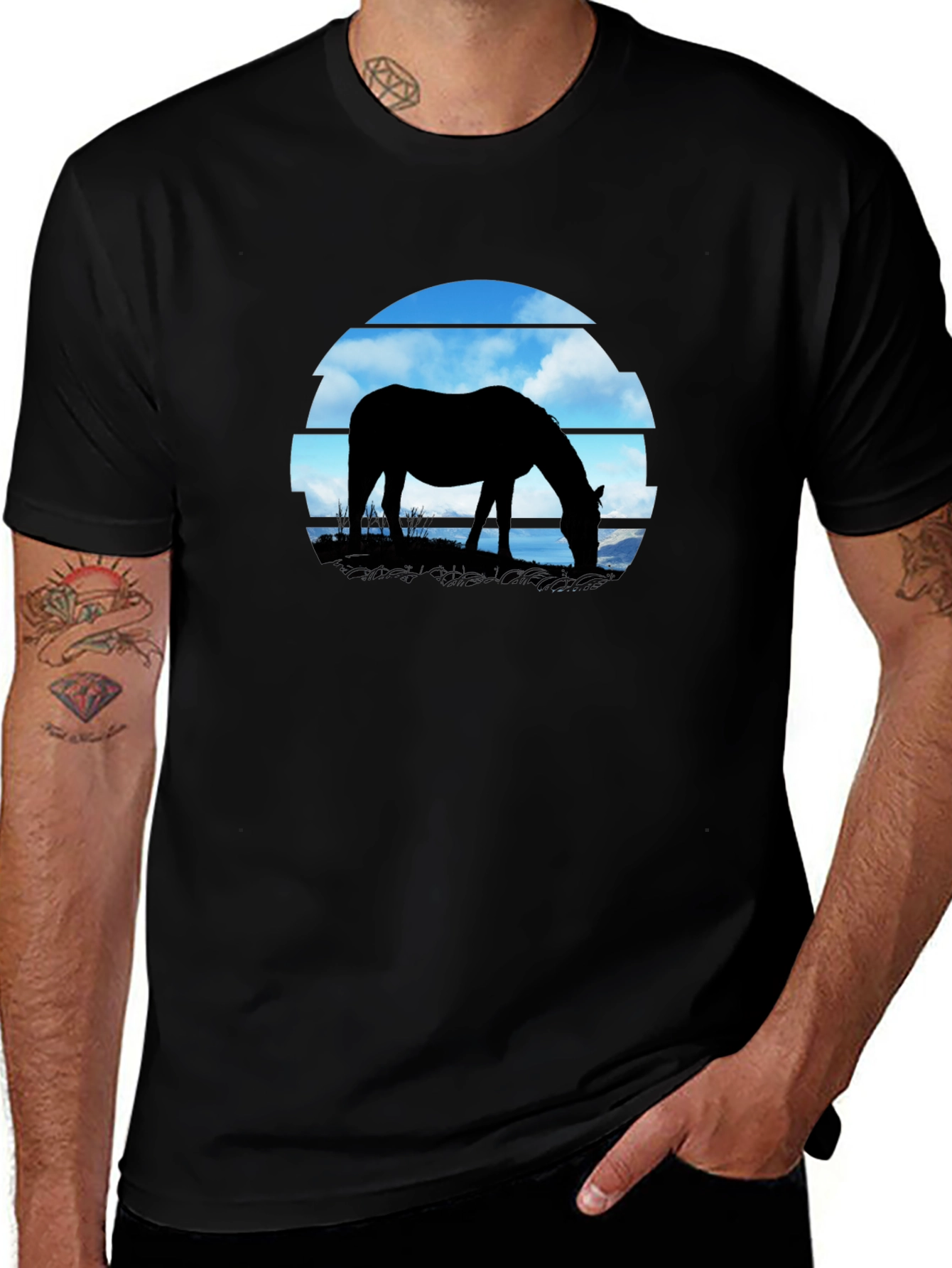 Horse Silhouette Graphic Tee - Nature Inspired Shirt