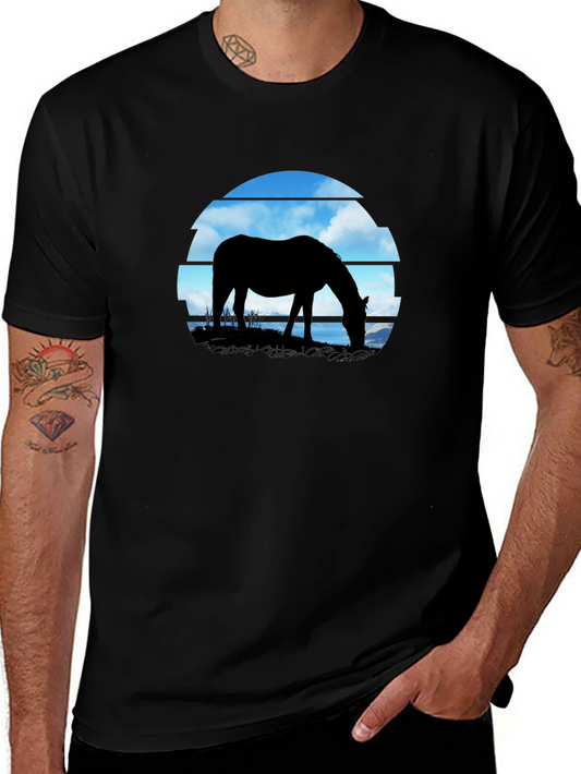 Horse Silhouette Graphic Tee - Nature Inspired Shirt