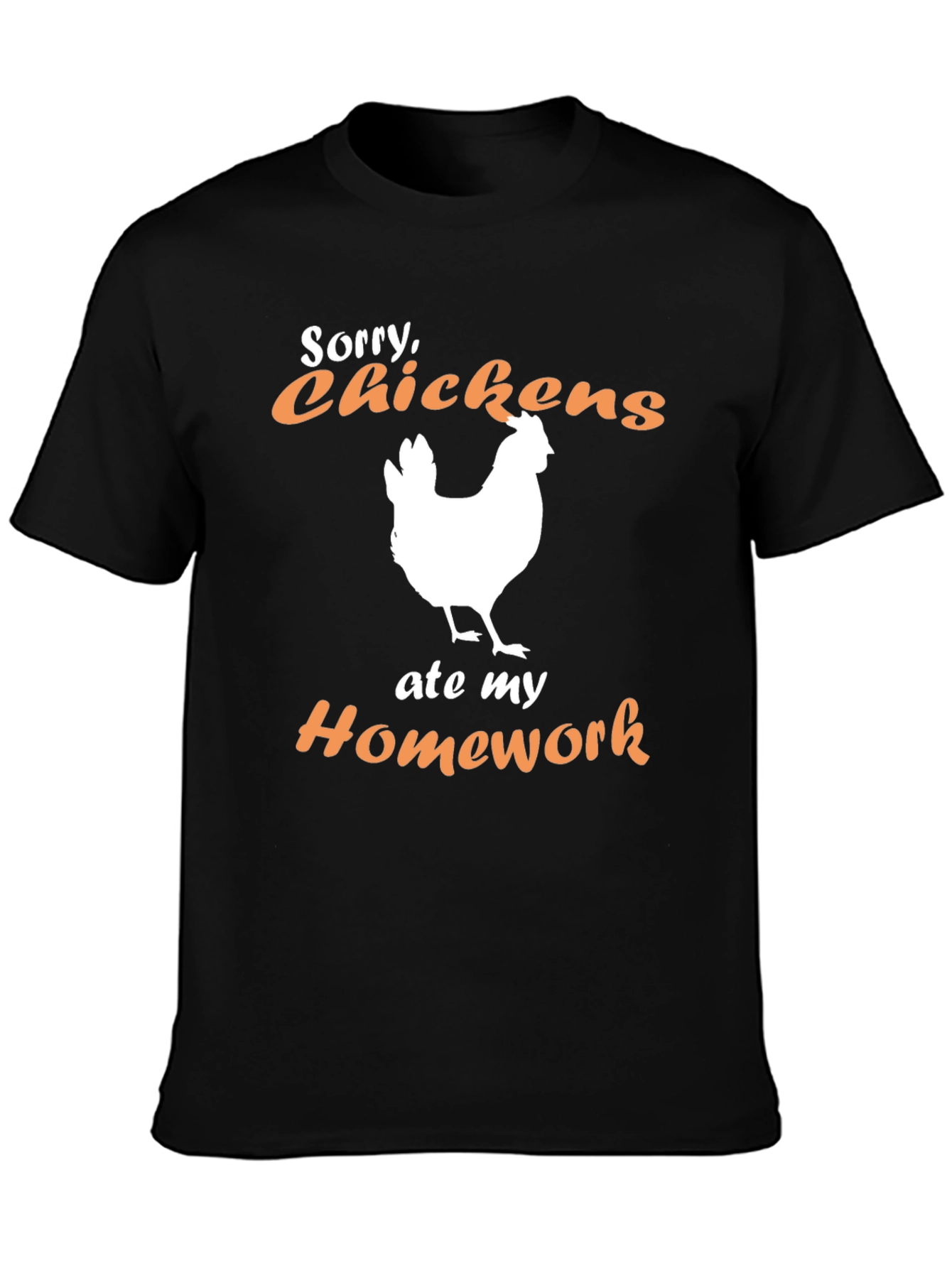 Funny Chicken Ate My Homework Graphic T-Shirt