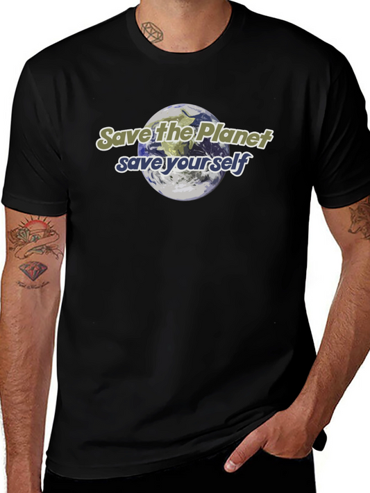 Eco-Friendly Save the Planet Graphic T-Shirt