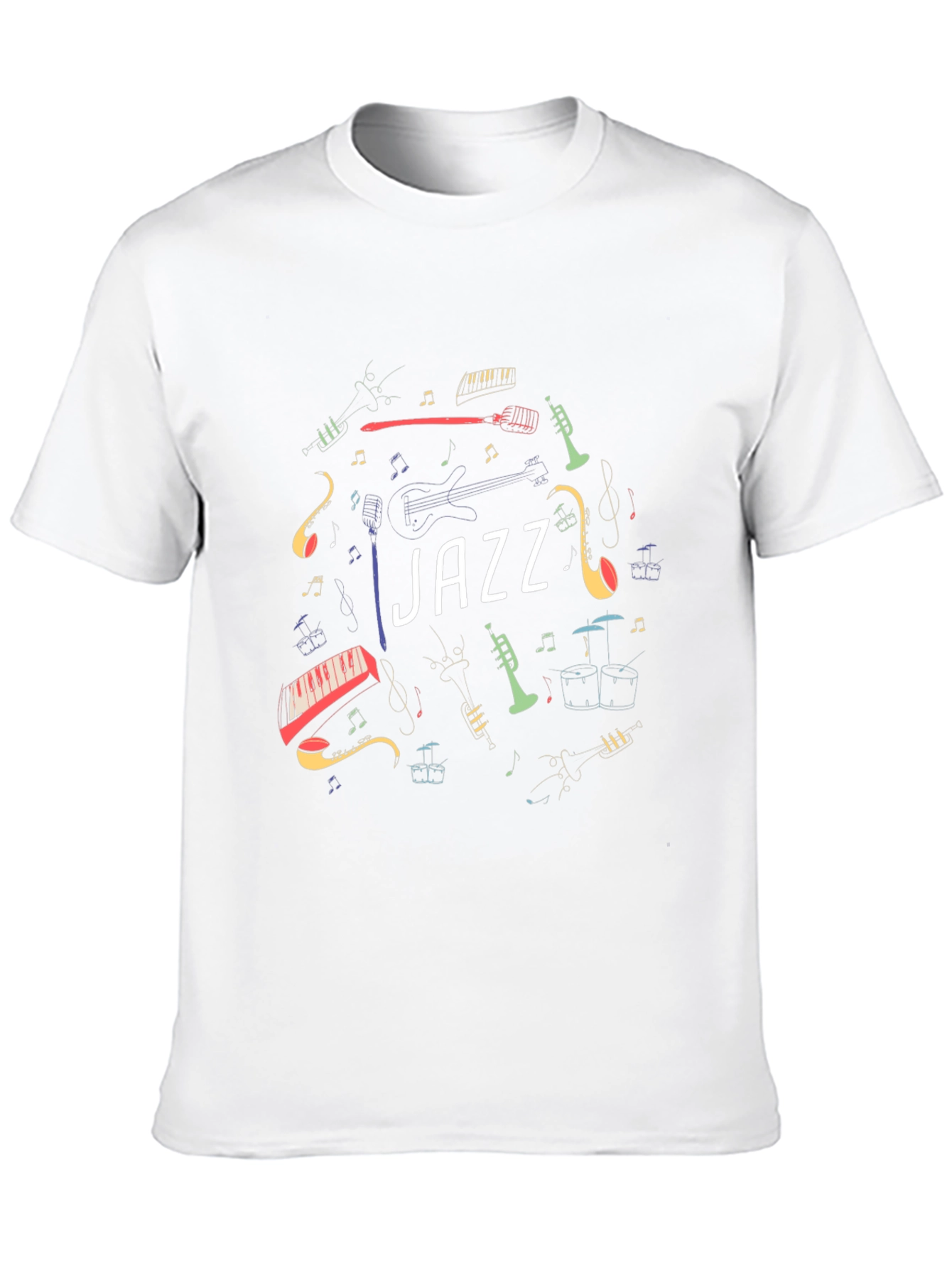 Jazz Music Instrument Graphic Black T-Shirt