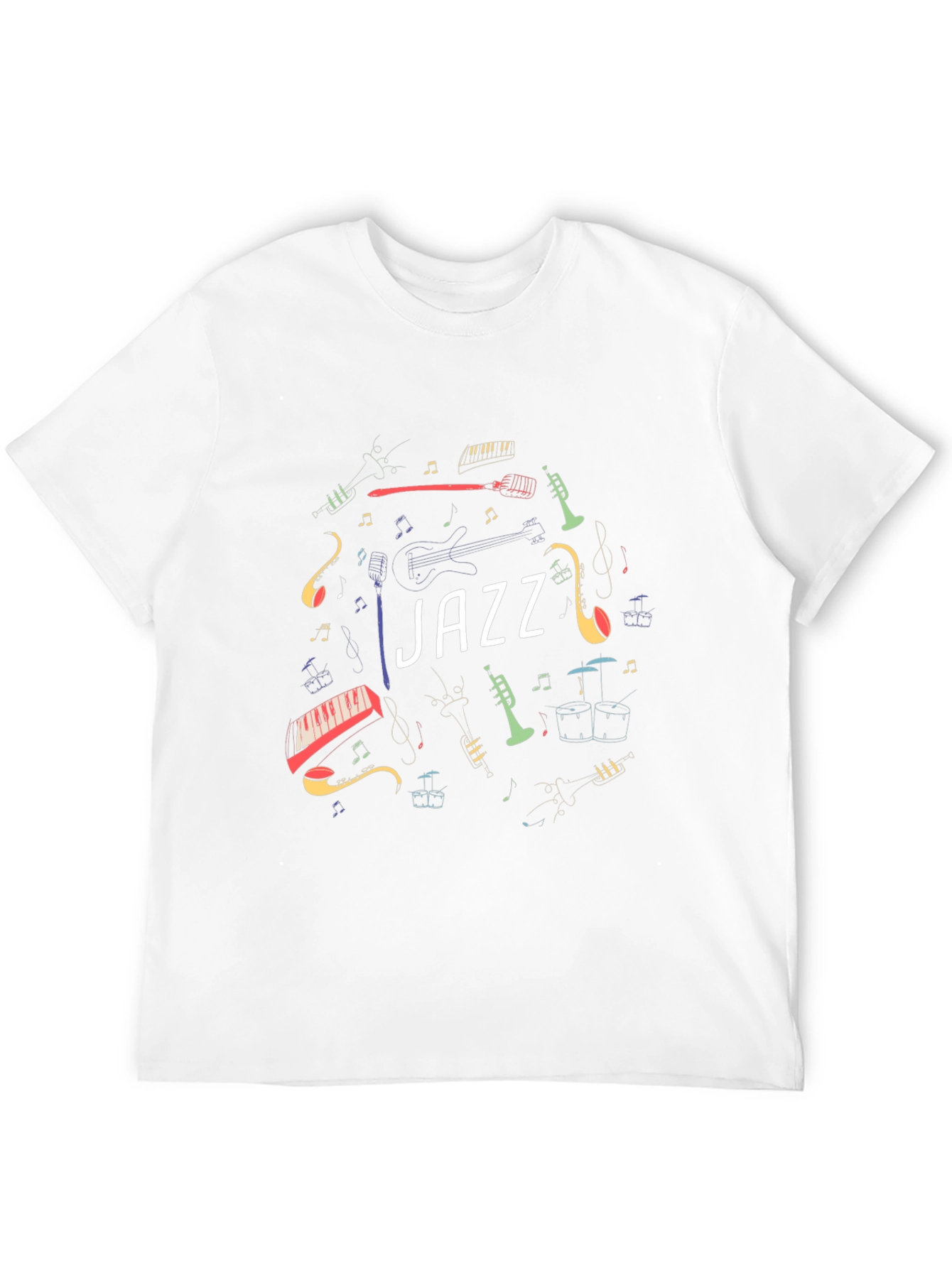 Jazz Music Instrument Graphic Black T-Shirt