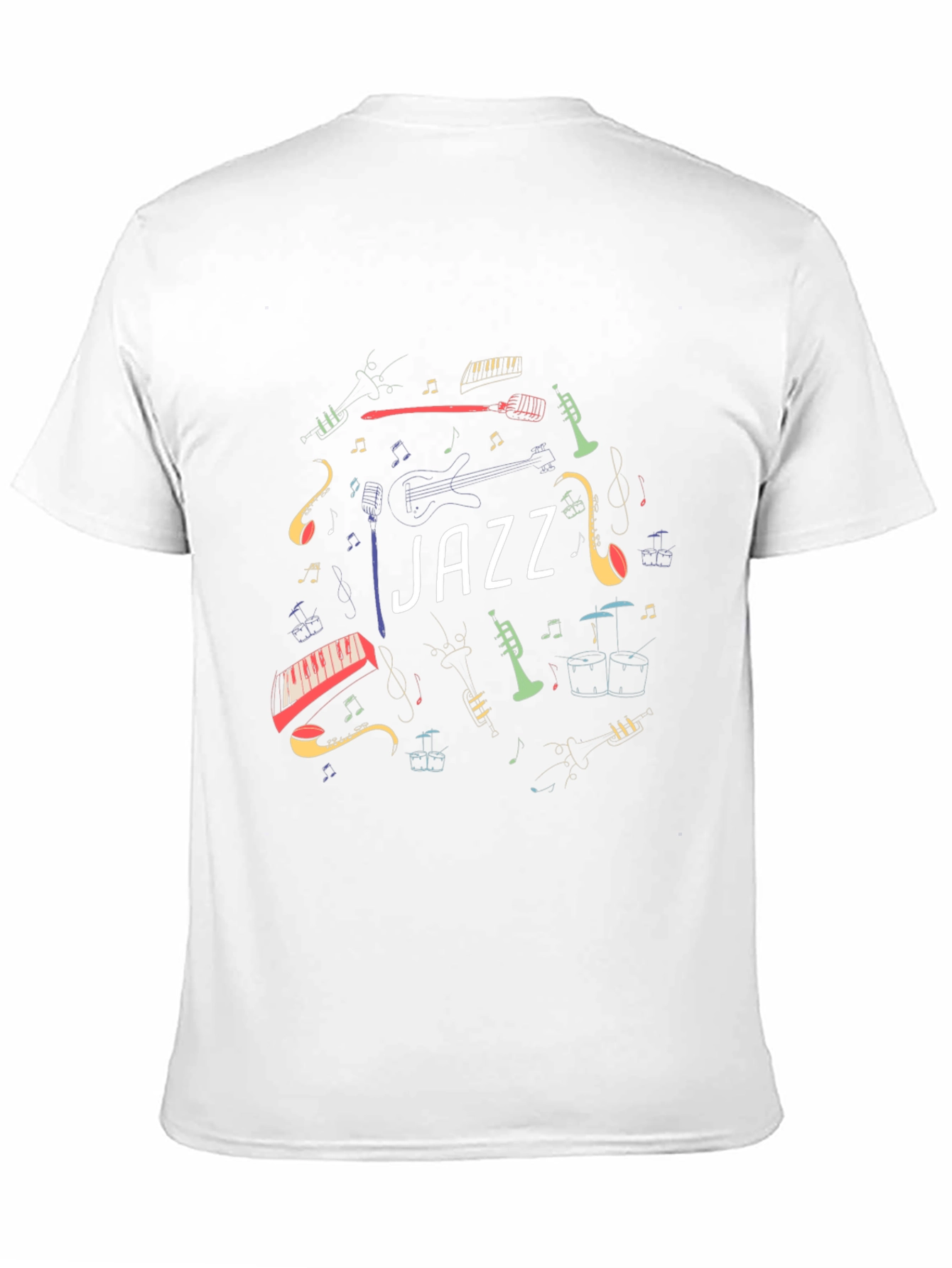 Jazz Music Instrument Graphic Black T-Shirt