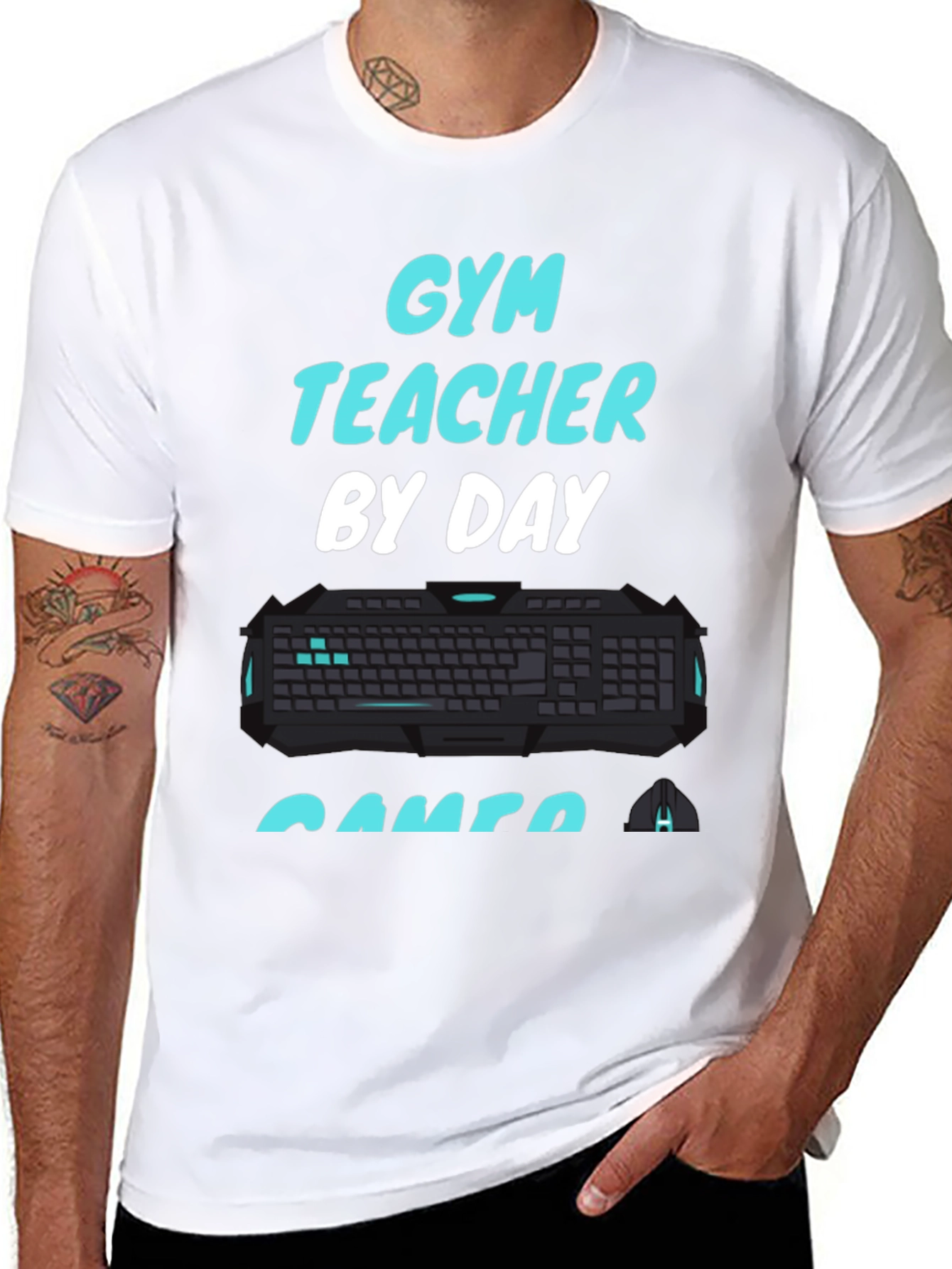 Gym Teacher by Day Gamer by Night Graphic T-Shirt