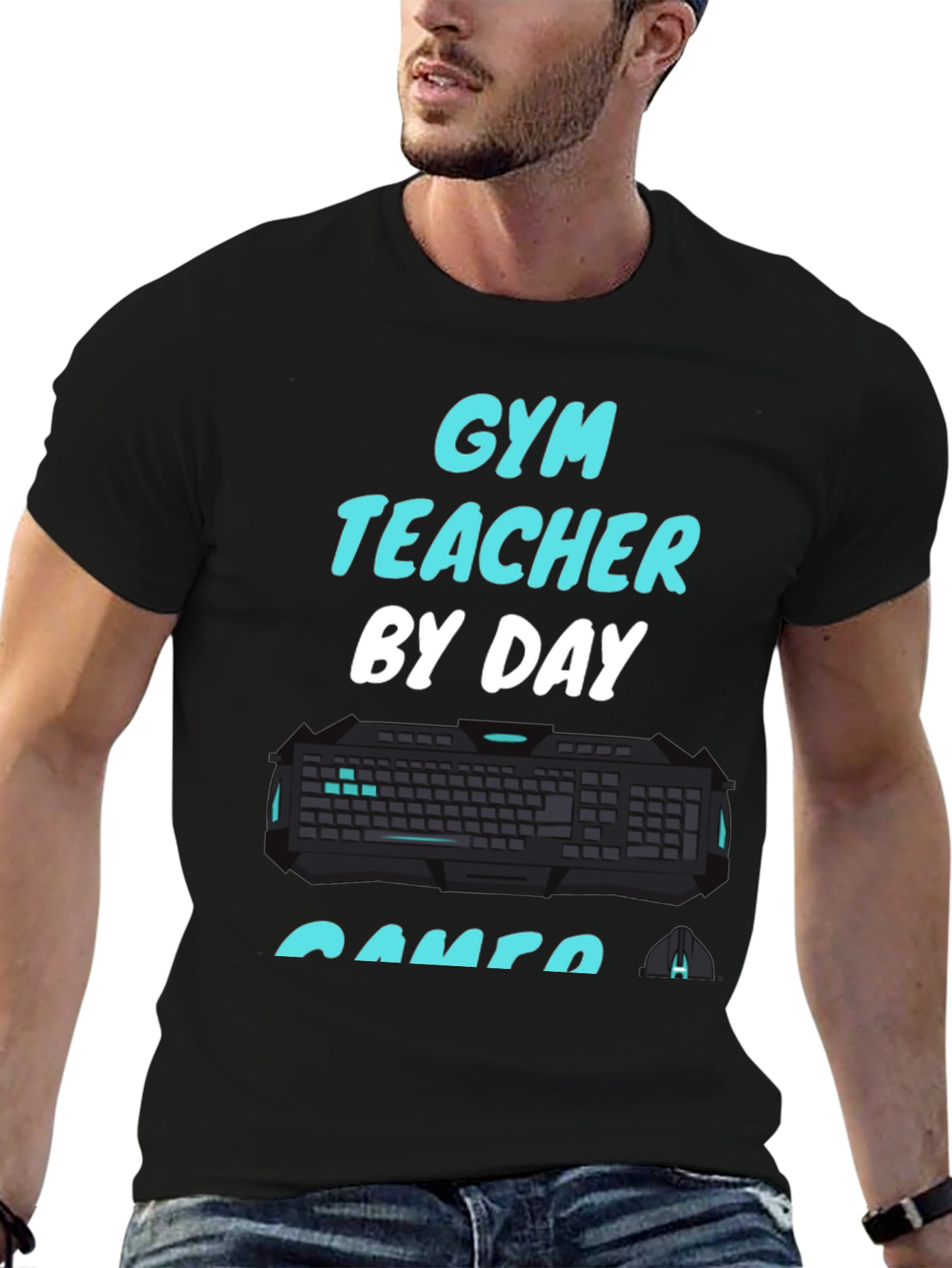 Gym Teacher by Day Gamer by Night Graphic T-Shirt