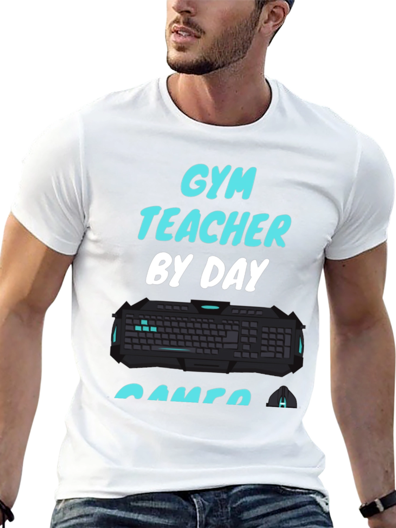 Gym Teacher by Day Gamer by Night Graphic T-Shirt