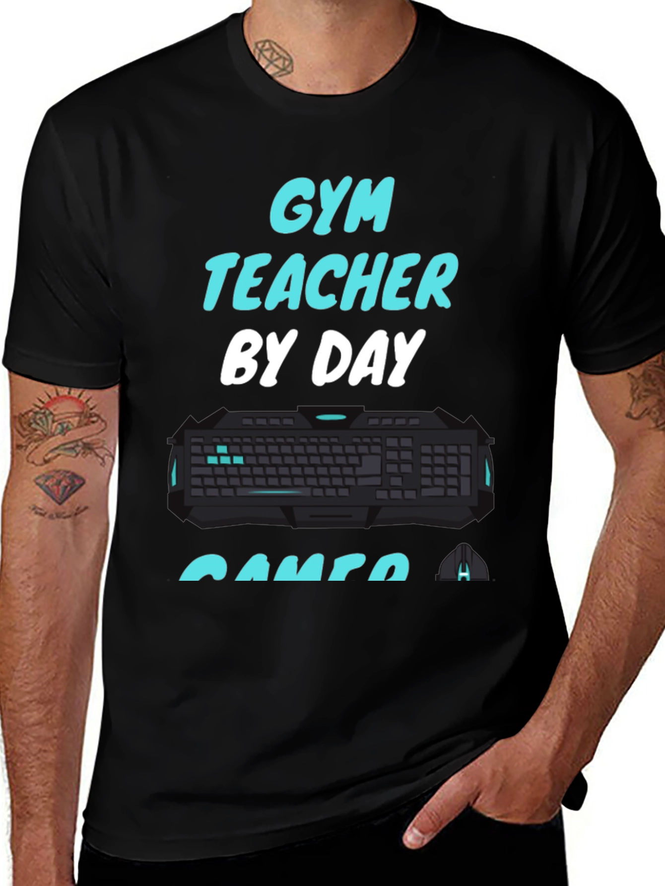 Gym Teacher by Day Gamer by Night Graphic T-Shirt
