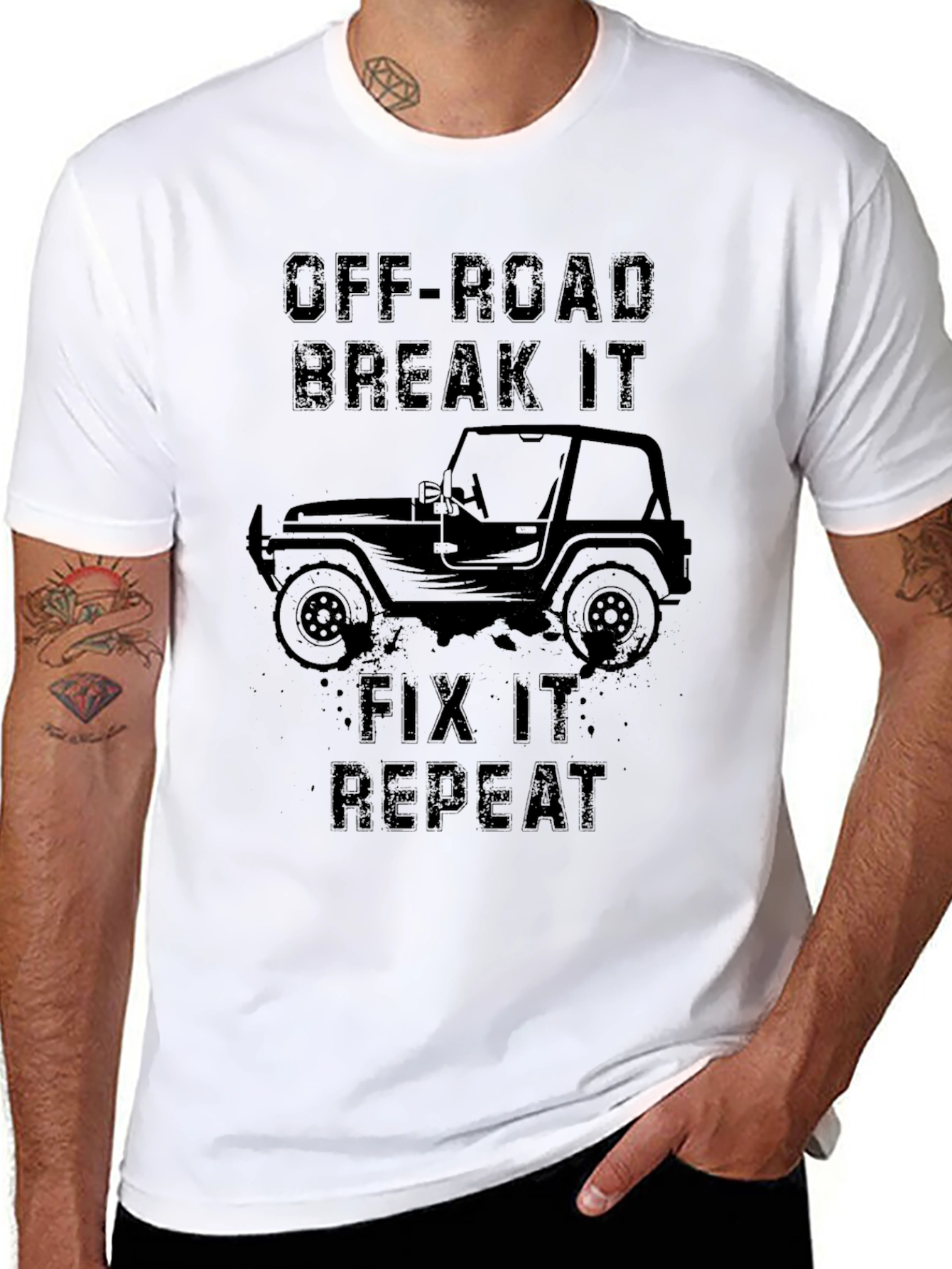 Off-Road Break It Fix It Repeat Black T-Shirt