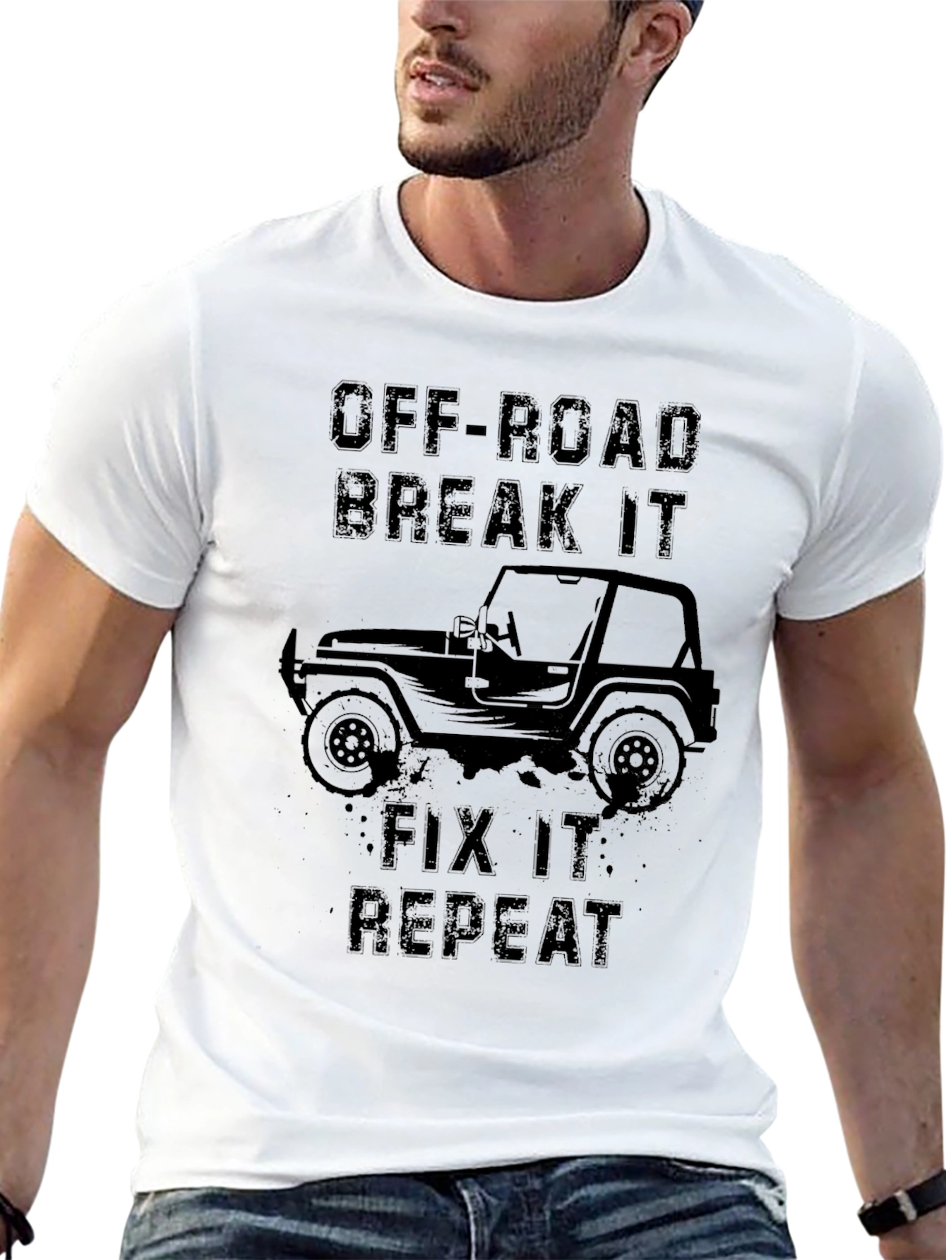 Off-Road Break It Fix It Repeat Black T-Shirt