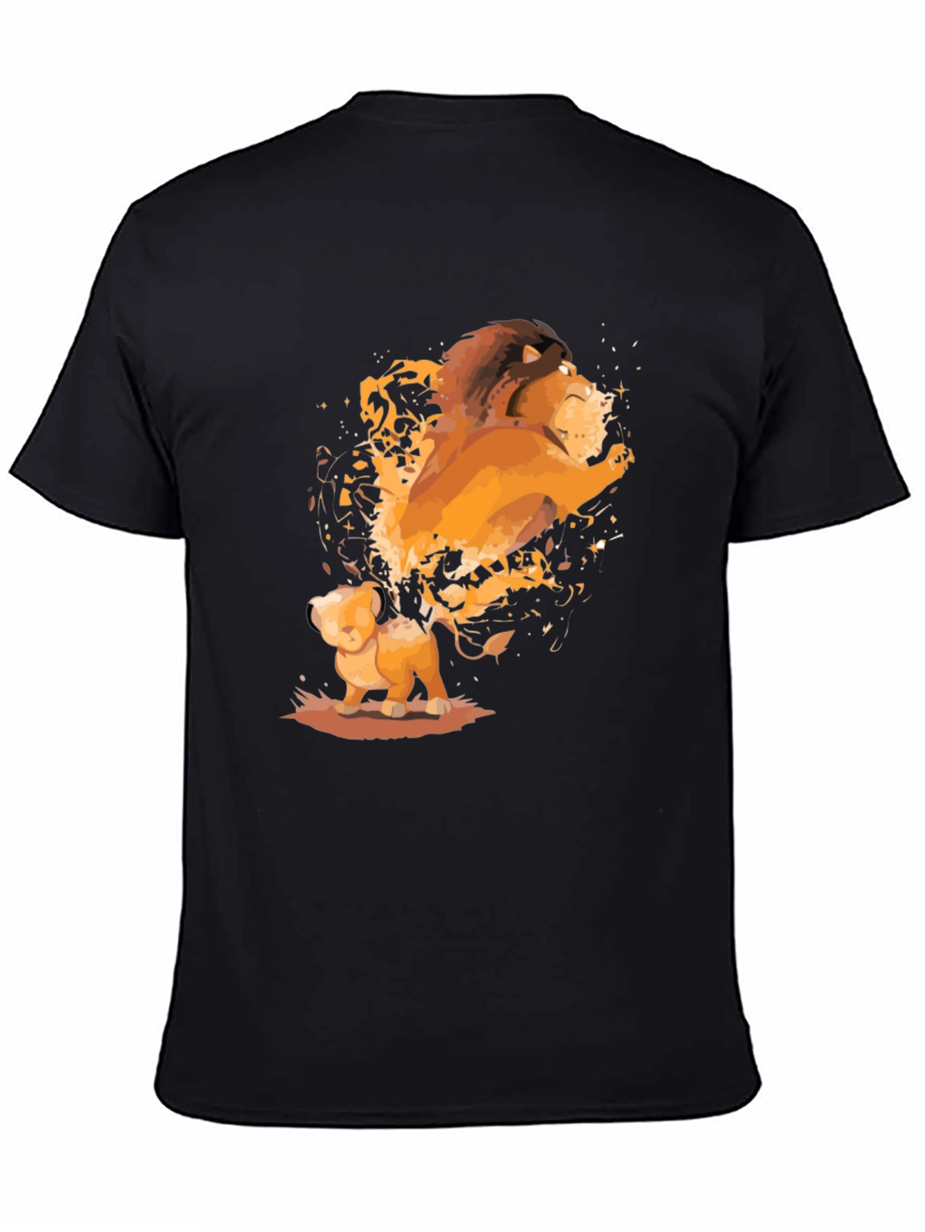 Lion King Simba and Mufasa Black T-Shirt