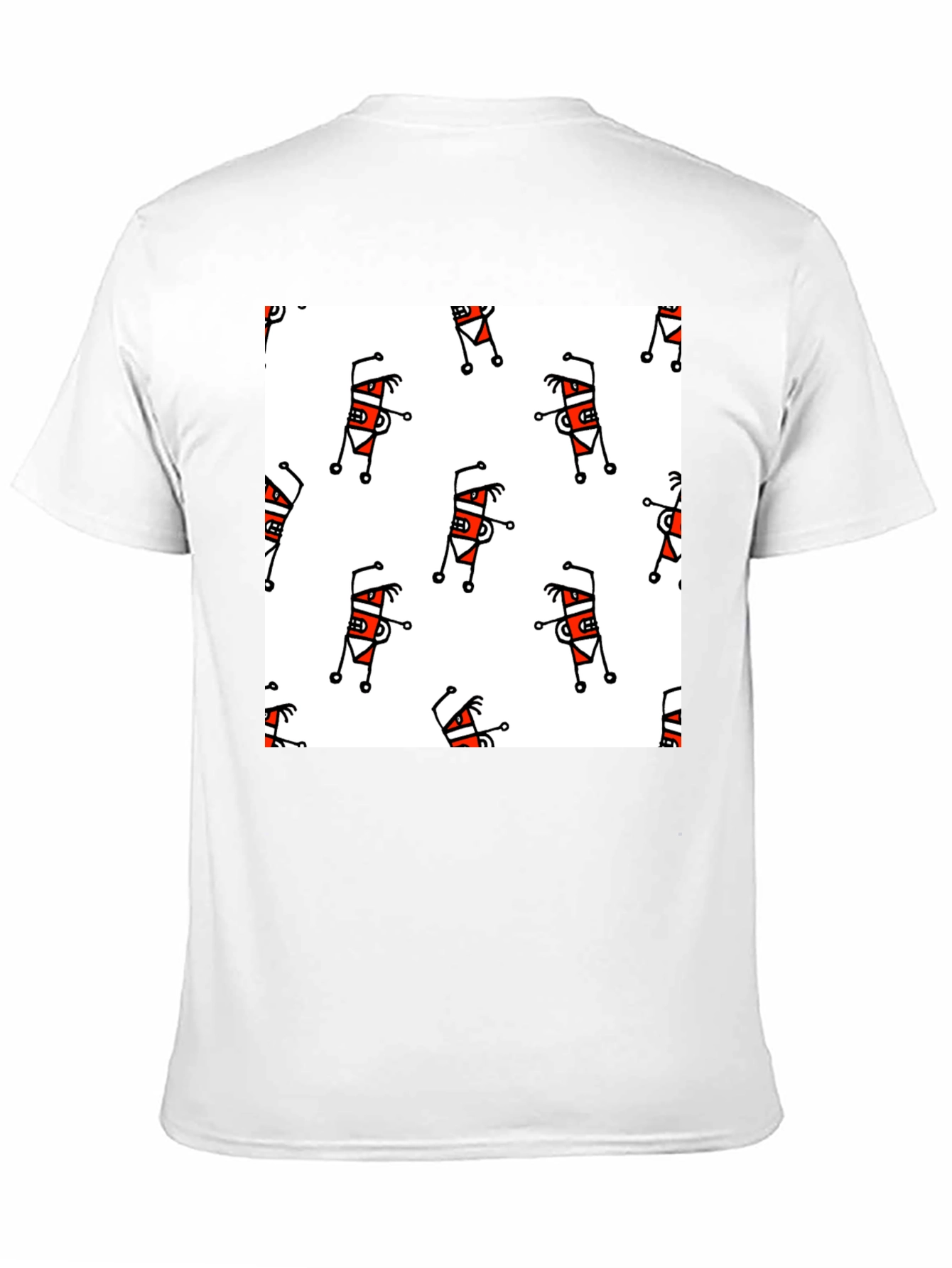 Funky Cartoon Pattern T-Shirt - Black
